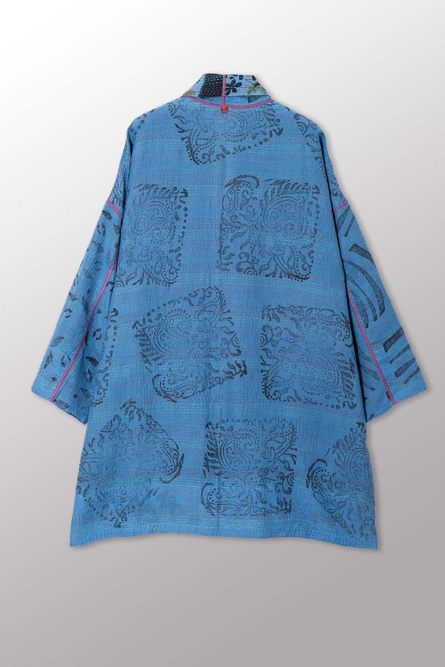 VINTAGE COTTON & NEW VOILE KANTHA HAORI JACKET - cn2068-0003a -
