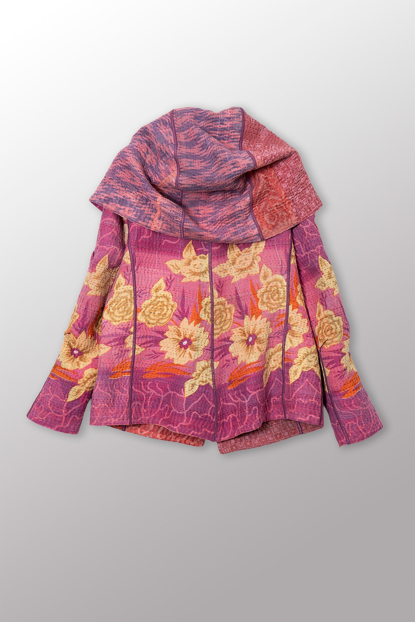 VINTAGE COTTON KANTHA HOODIE JKT - cv4036-0025m -