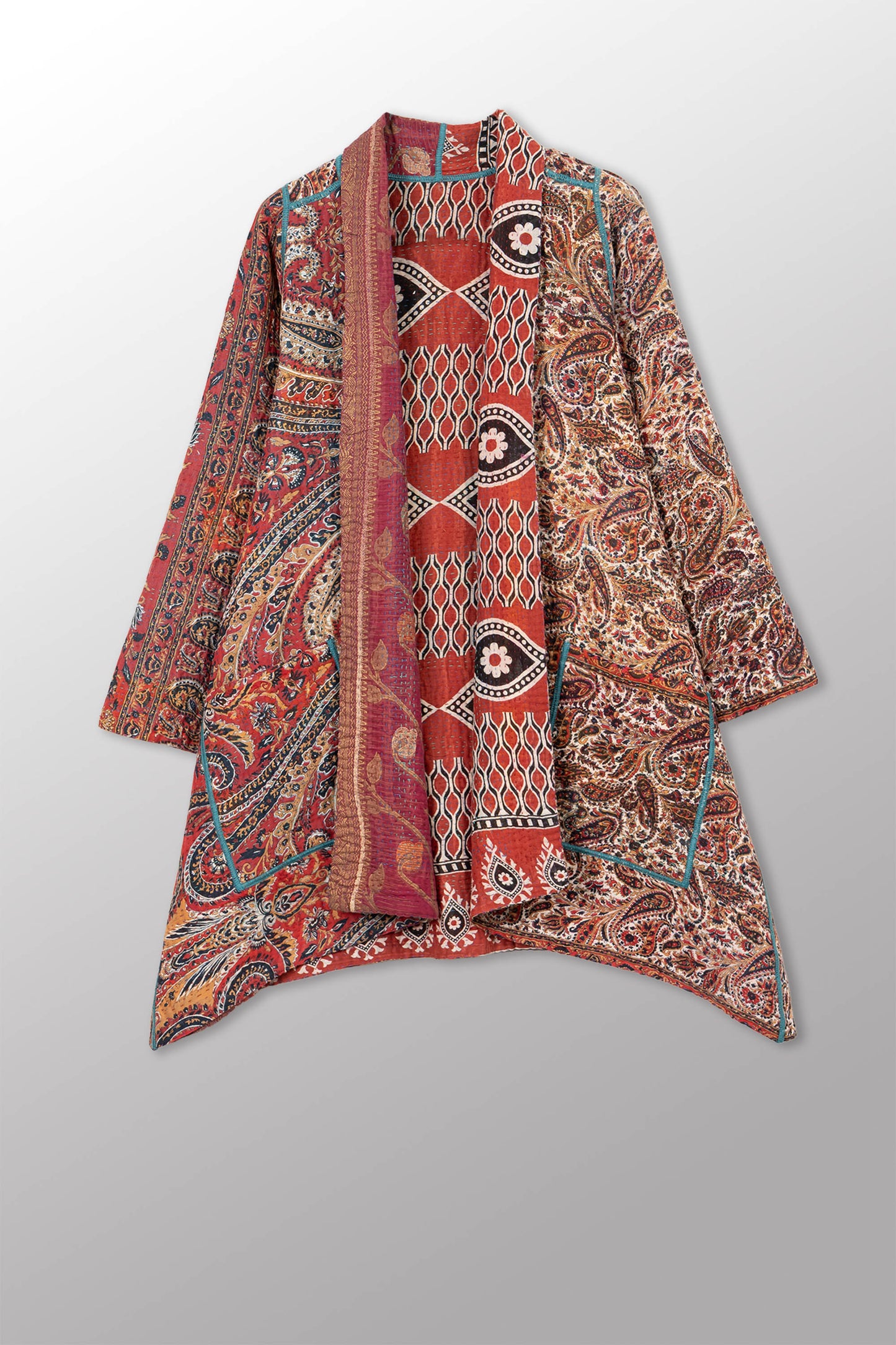 VINTAGE COTTON KANTHA A-LINE JKT - cv4003-0470a -