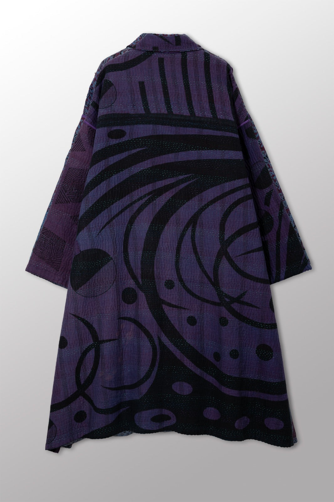 COTTON OVERDYE KANTHA NEW OVERSIZED COAT - ov4342-cblu003a -