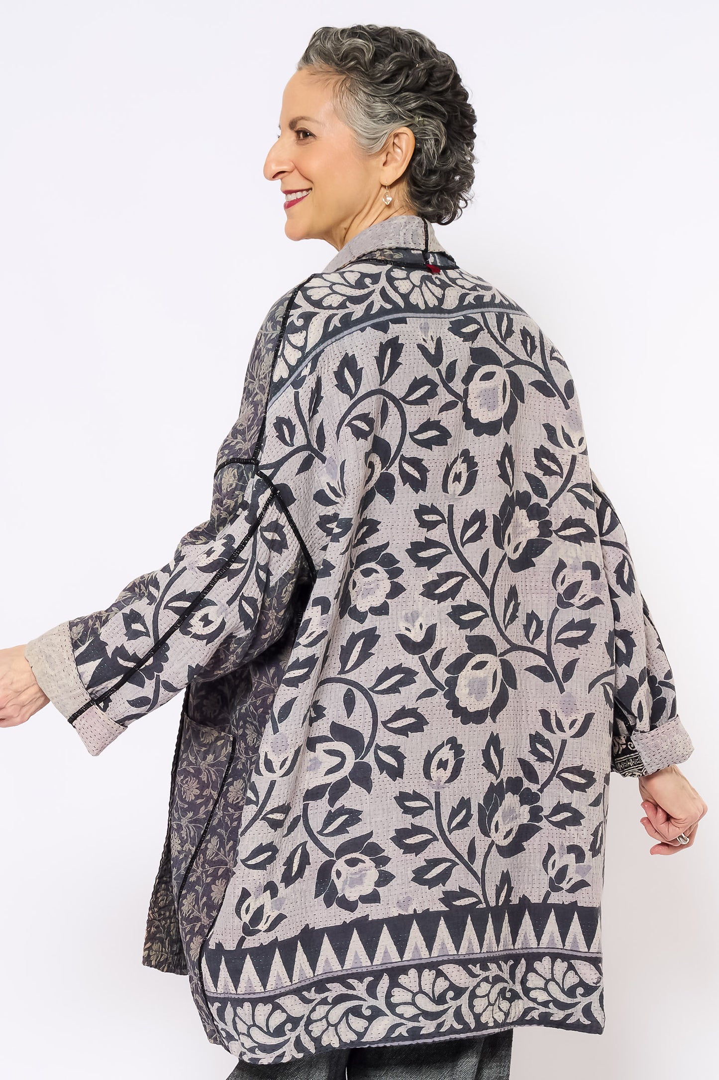 VINTAGE COTTON KANTHA HAORI JKT - cv4068-0018a -