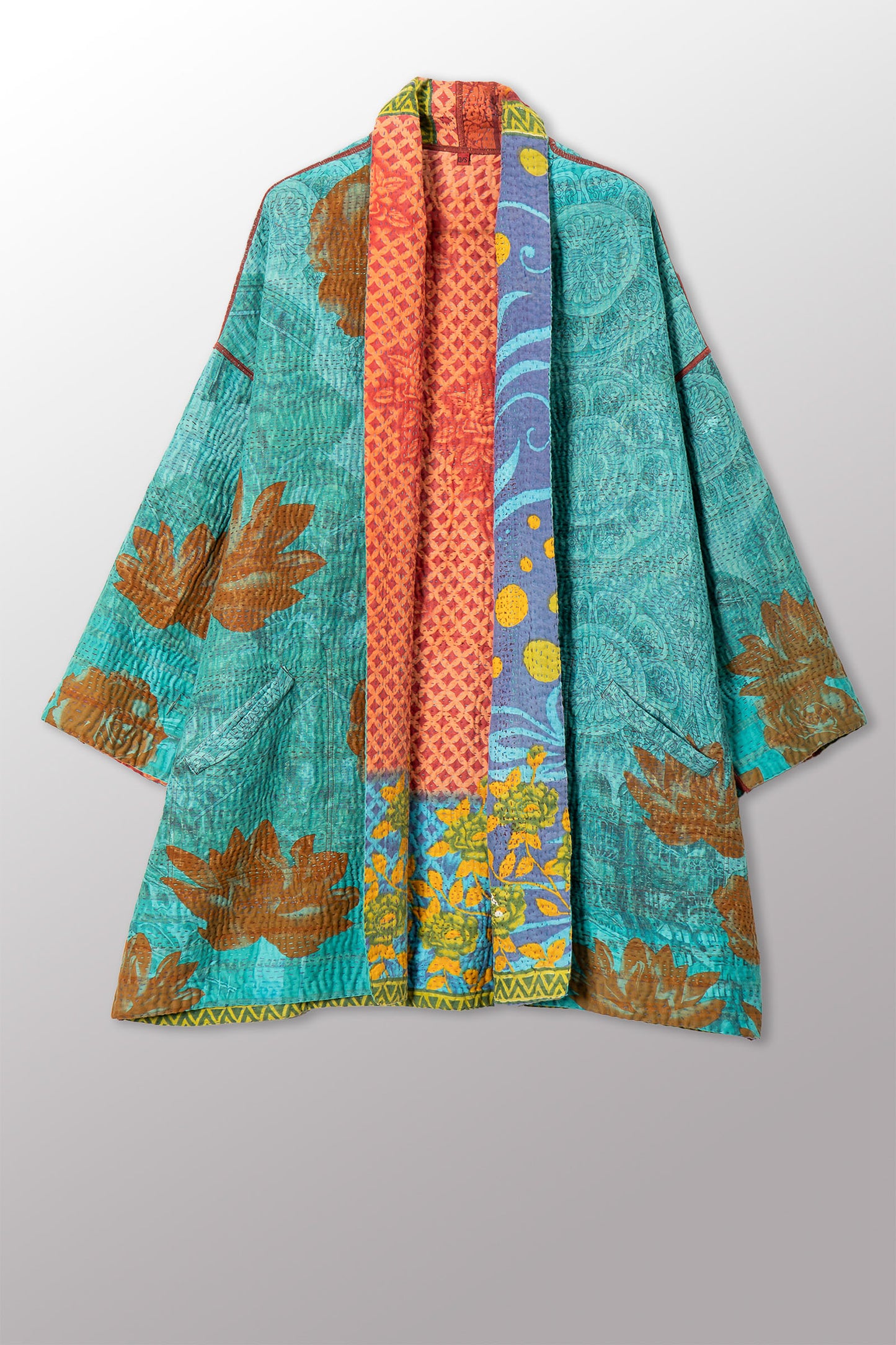 VINTAGE COTTON KANTHA HAORI JKT - cv4068-0023a -