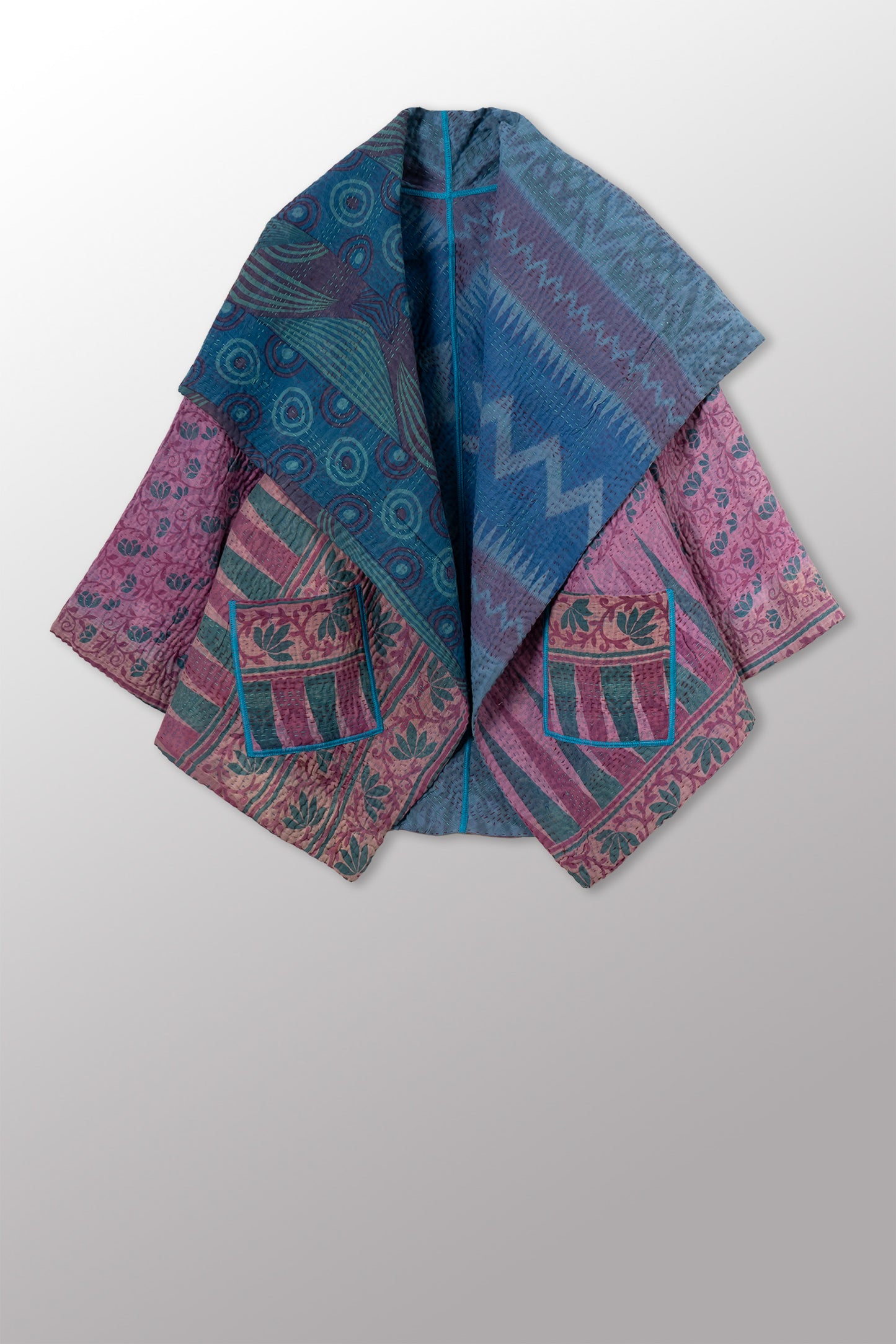 VINTAGE COTTON KANTHA CIRCULAR JKT - cv4008-0067a -