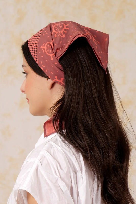 Bandana Handmade Cotton Square kantha -Orange