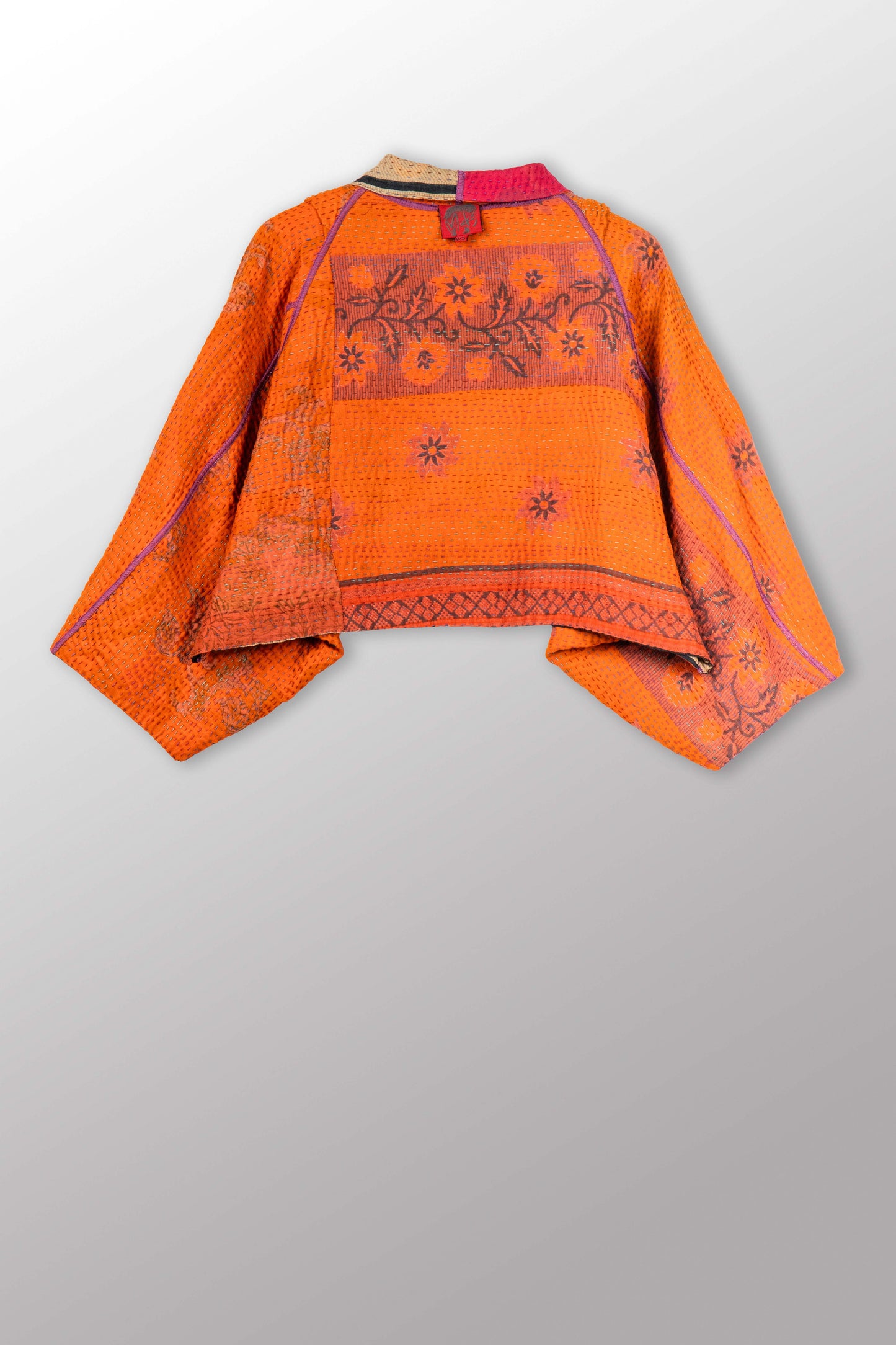 VINTAGE COTTON KANTHA  PUFF SLV. SHRUG - cv4062-0056a -