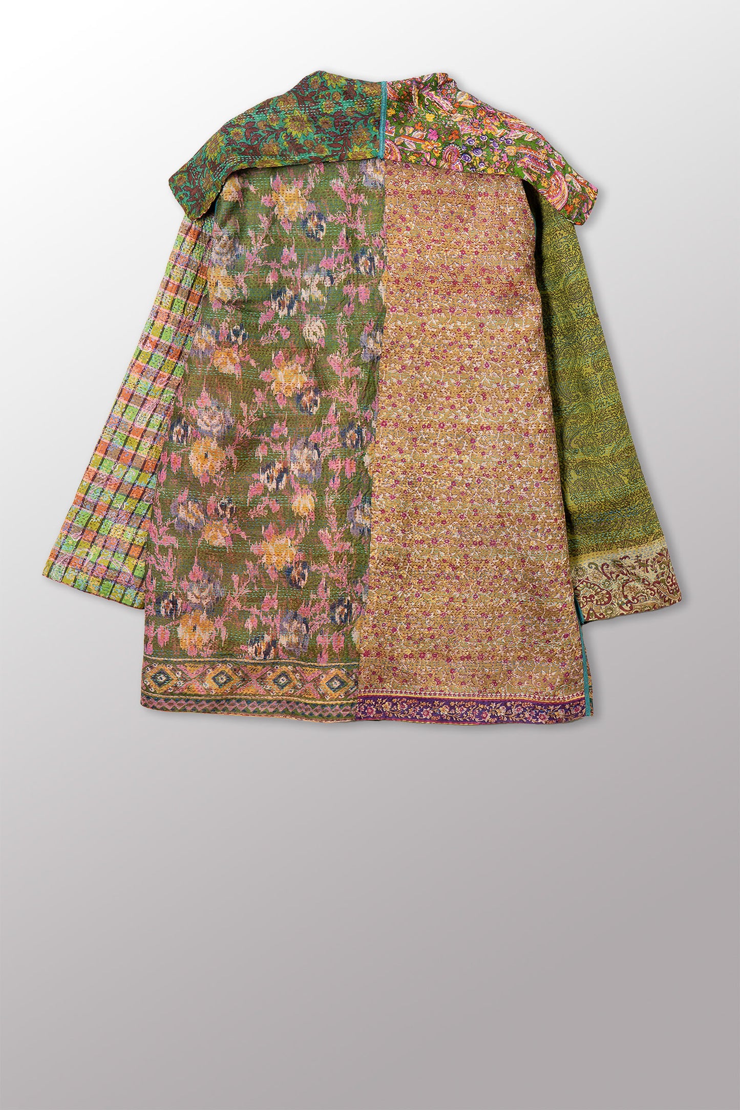 VINTAGE SILK KANTHA POCKET JKT - sv2002-0073a -