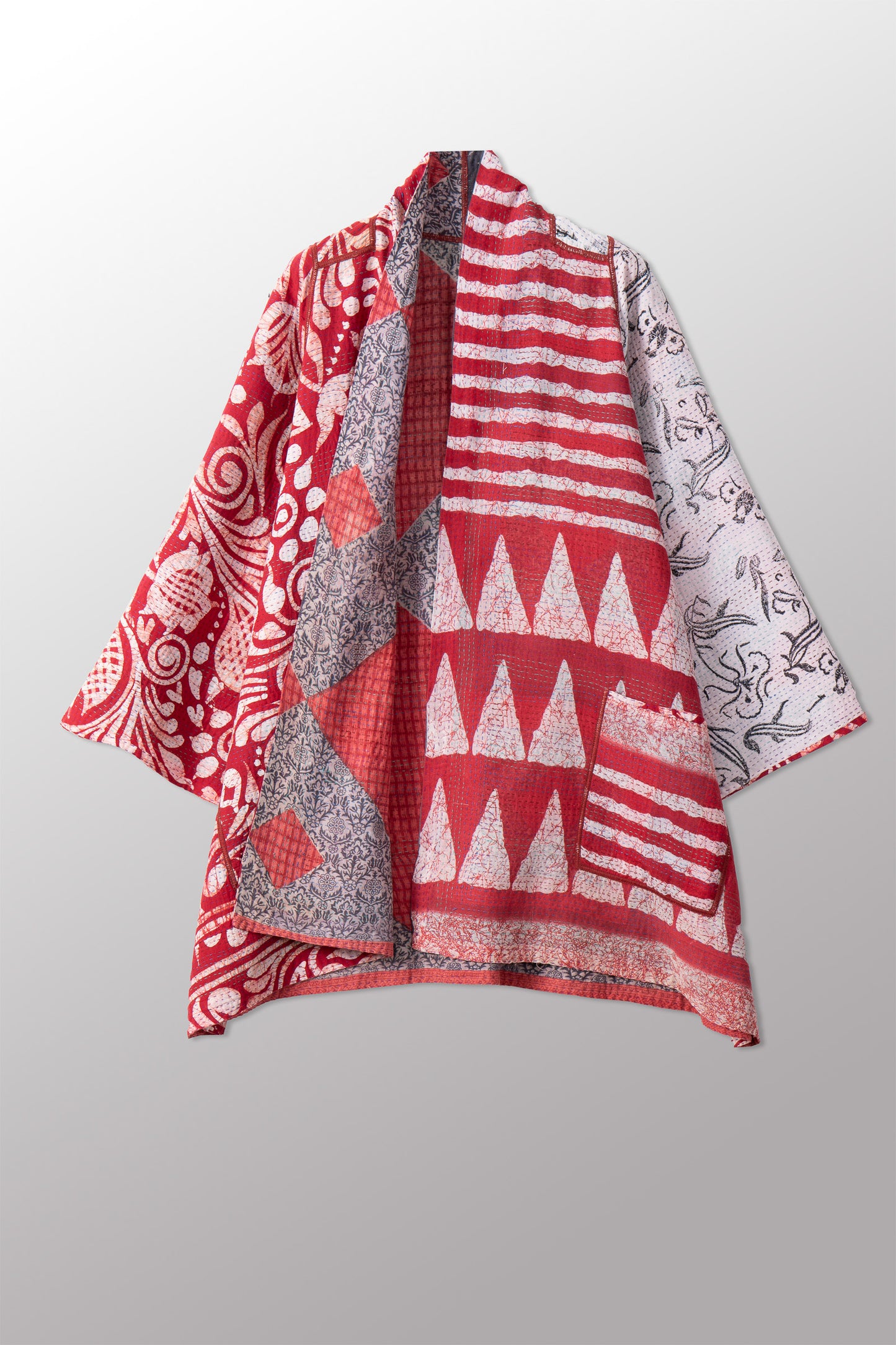 VINTAGE COTTON KANTHA A-LINE JKT - cv2003-0166a -