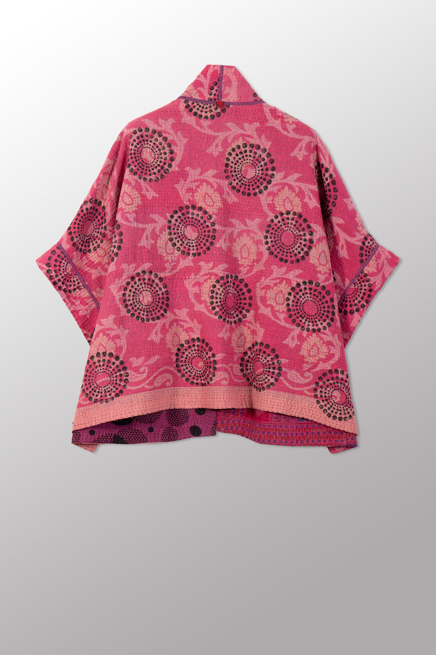 VINTAGE COTTON KANTHA MINI PONCHO - cv4060-0055a -