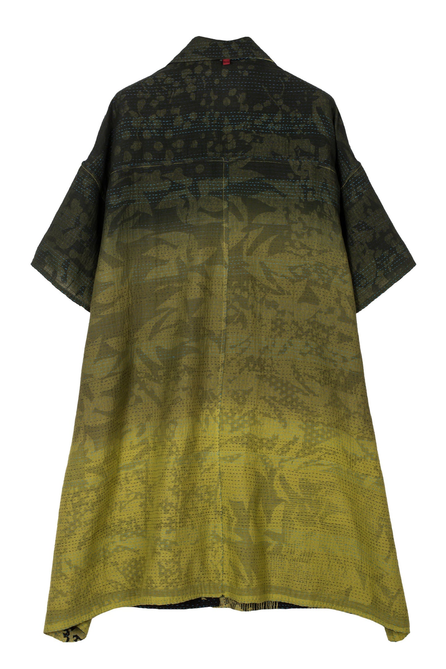 MONOTONE TWILIGHT PRINT KANTHA HALF SLV. SHIRT DRESS - tp2429-cha -
