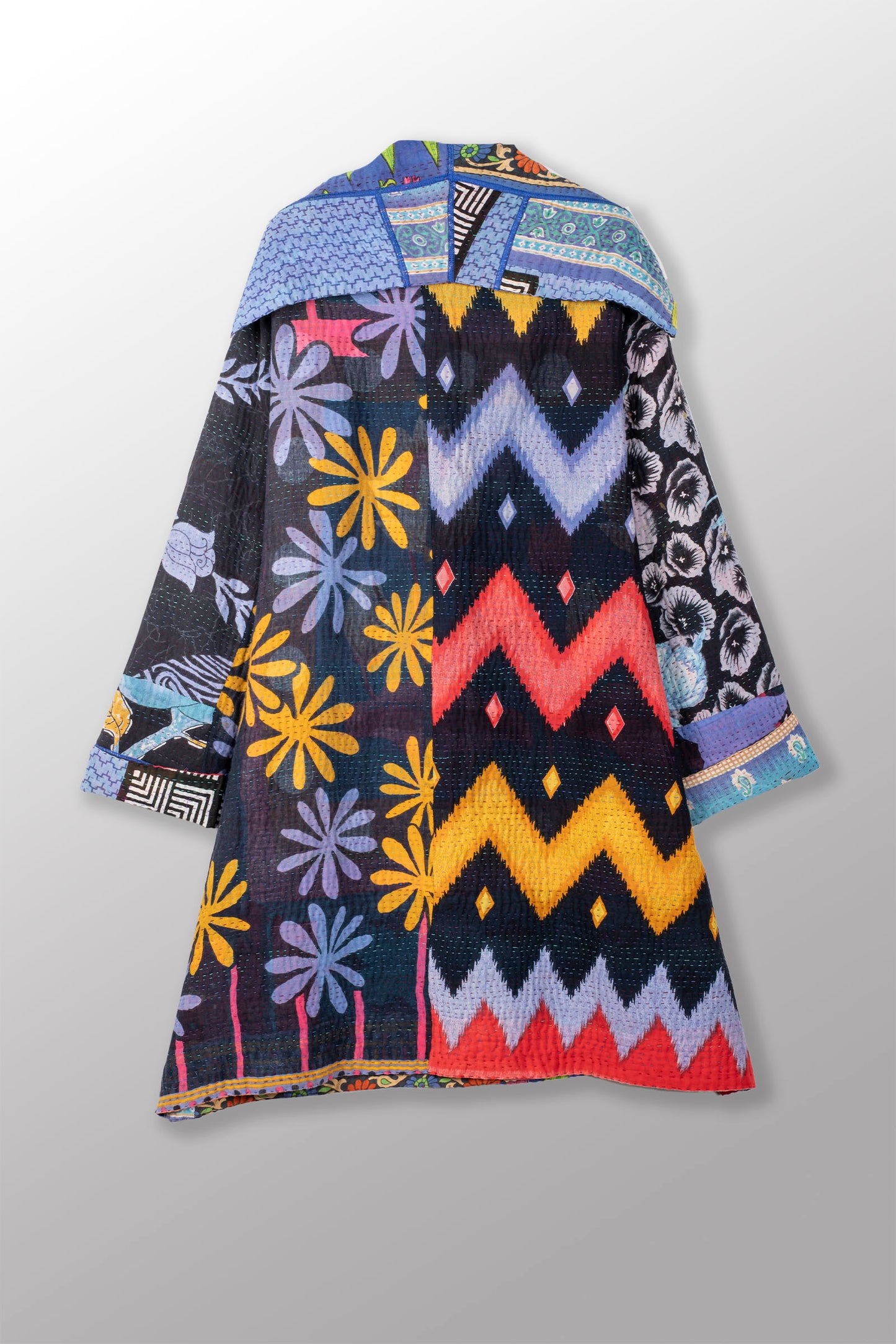 PUZZLE KANTHA POCKET MEDIUM COAT - pz4316-blu -