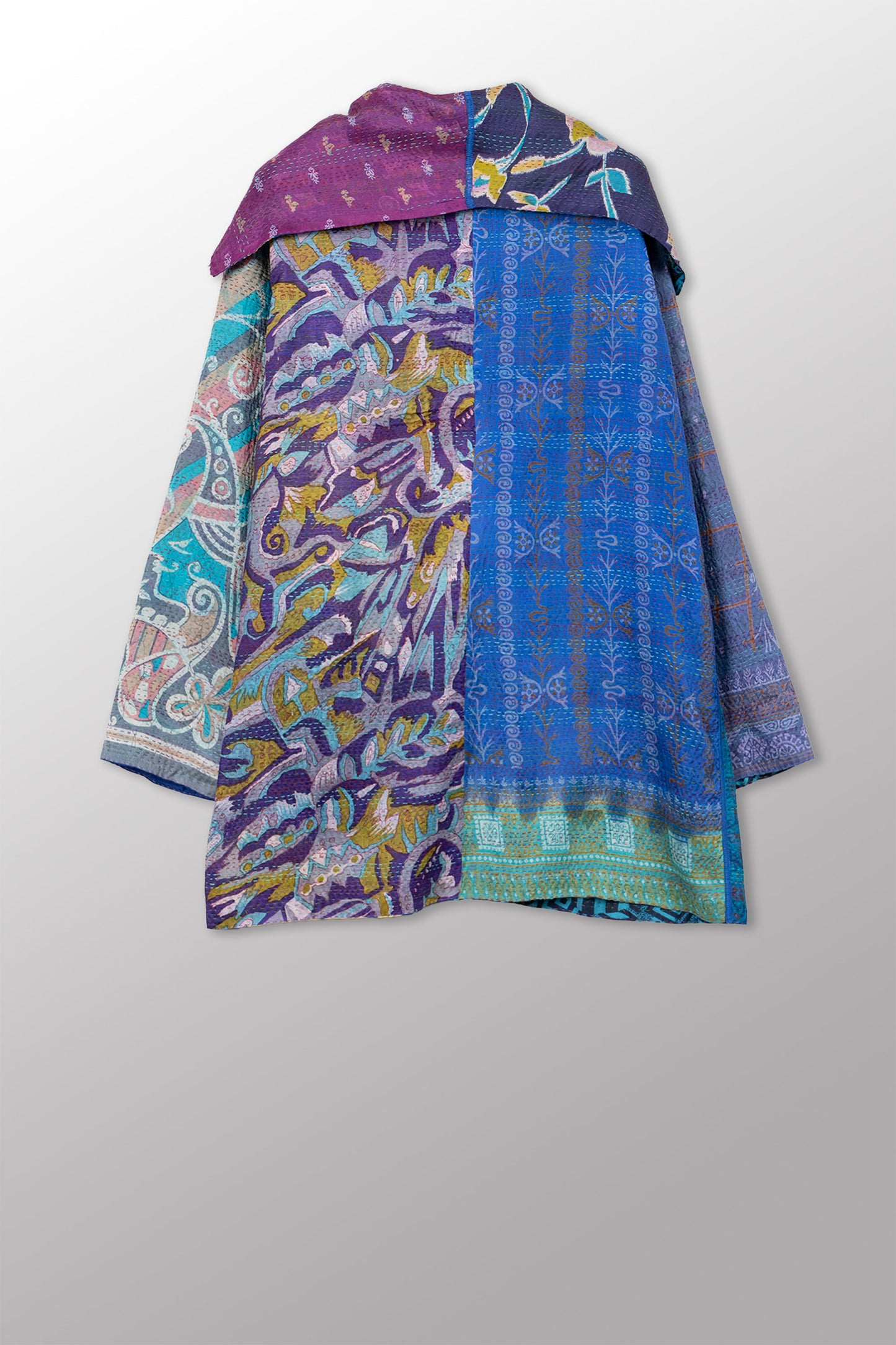 VINTAGE SILK KANTHA POCKET JKT - sv2002-0074a -