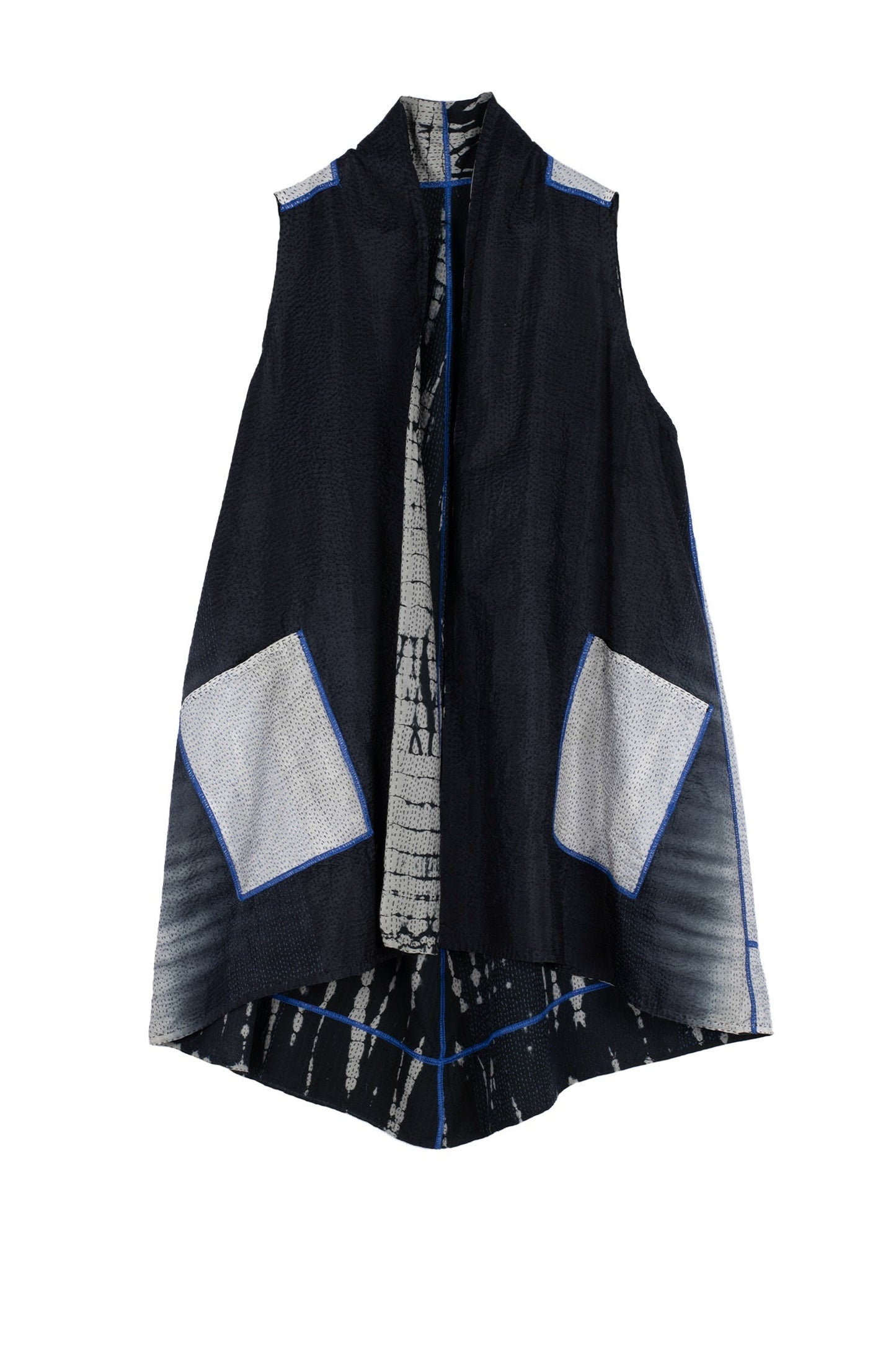 SERPENT PRINT KANTHA A-LINE VEST - sp2203-blk -