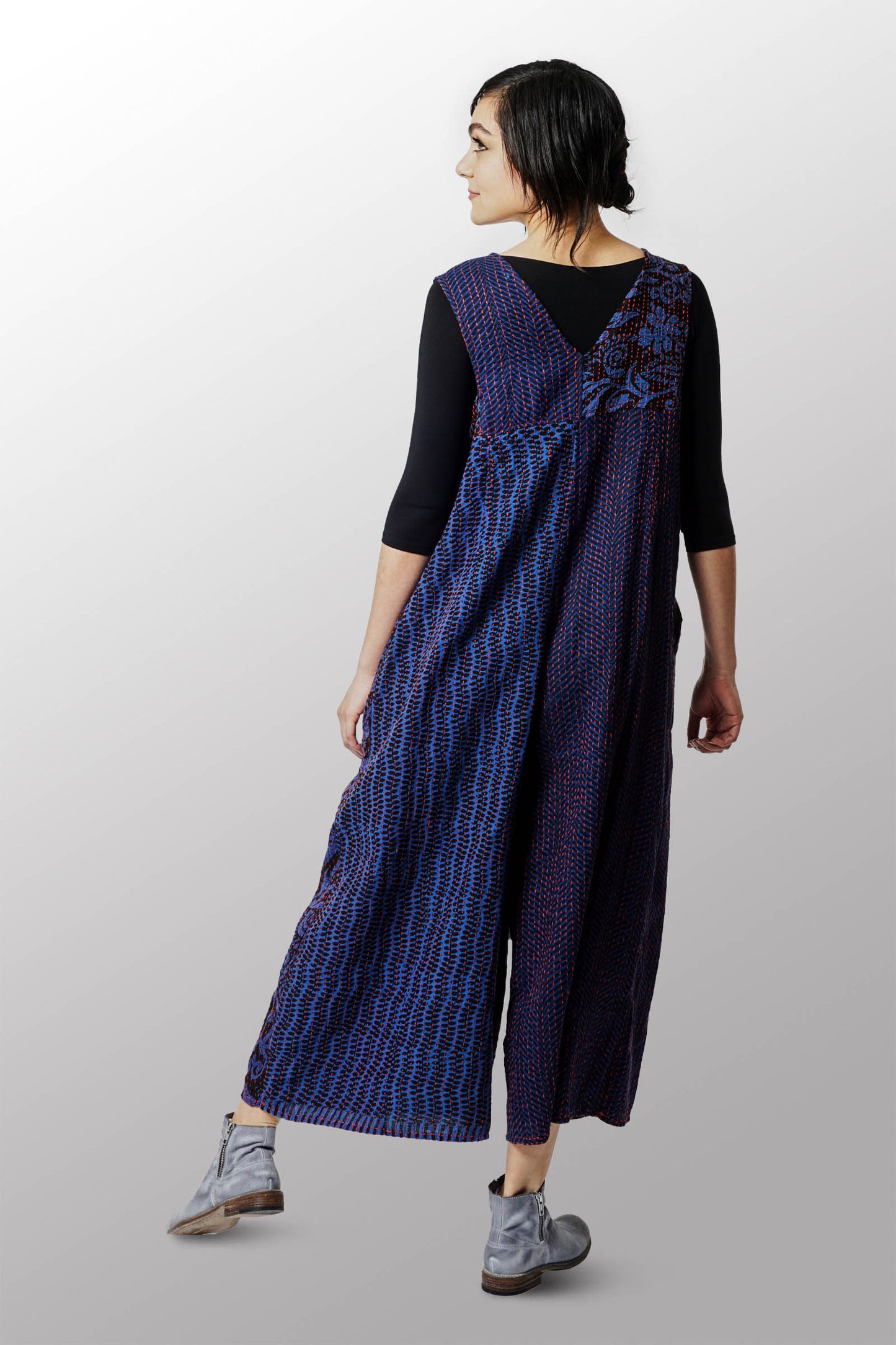 BLUE PRAIRIE BBK KANTHA PLEATED JUMPER - bk2637-blu -