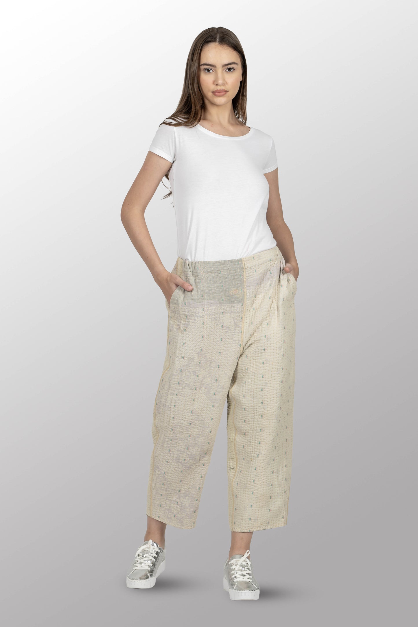 BBK SOLID KANTHA STRAIGHT PANTS - bl-bbs4664-ivy -