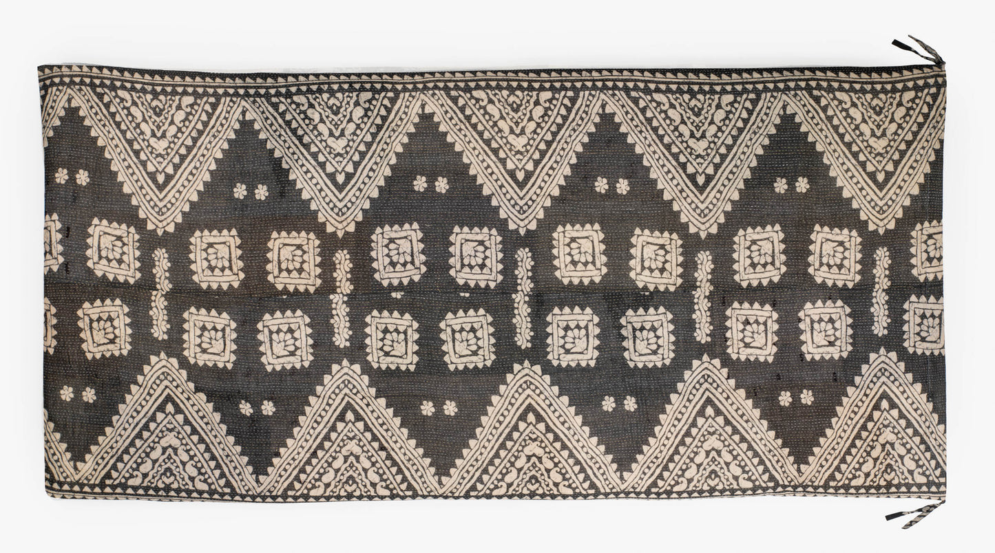 Mosaic Fray Handmade Vintage Kantha Day Bed Mattress Cover -Cauliflower