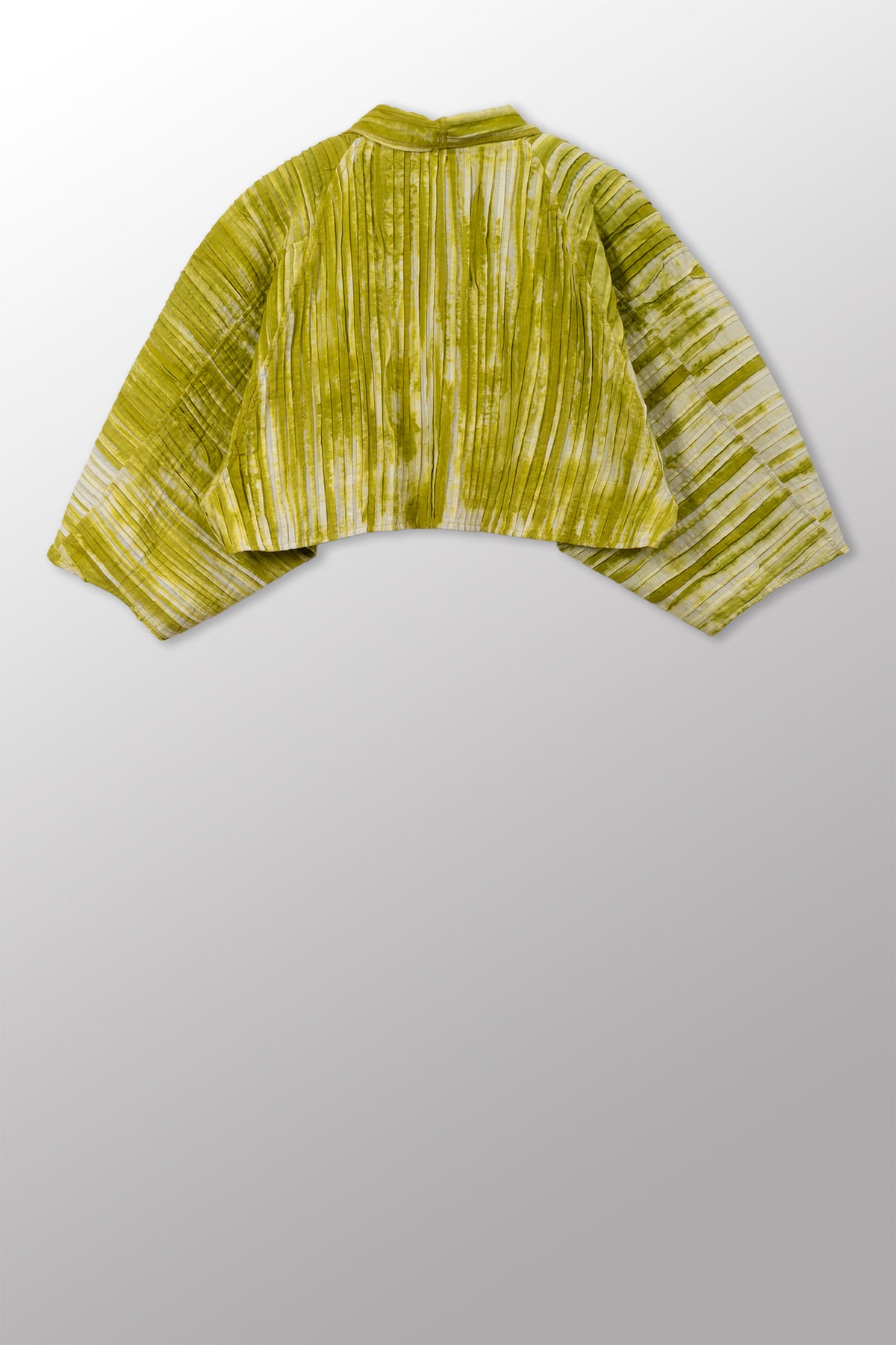 CAMBRIC TIE DYE RIPPLE TUCK PUFF SLV. SHRUG - tr1062-lim -