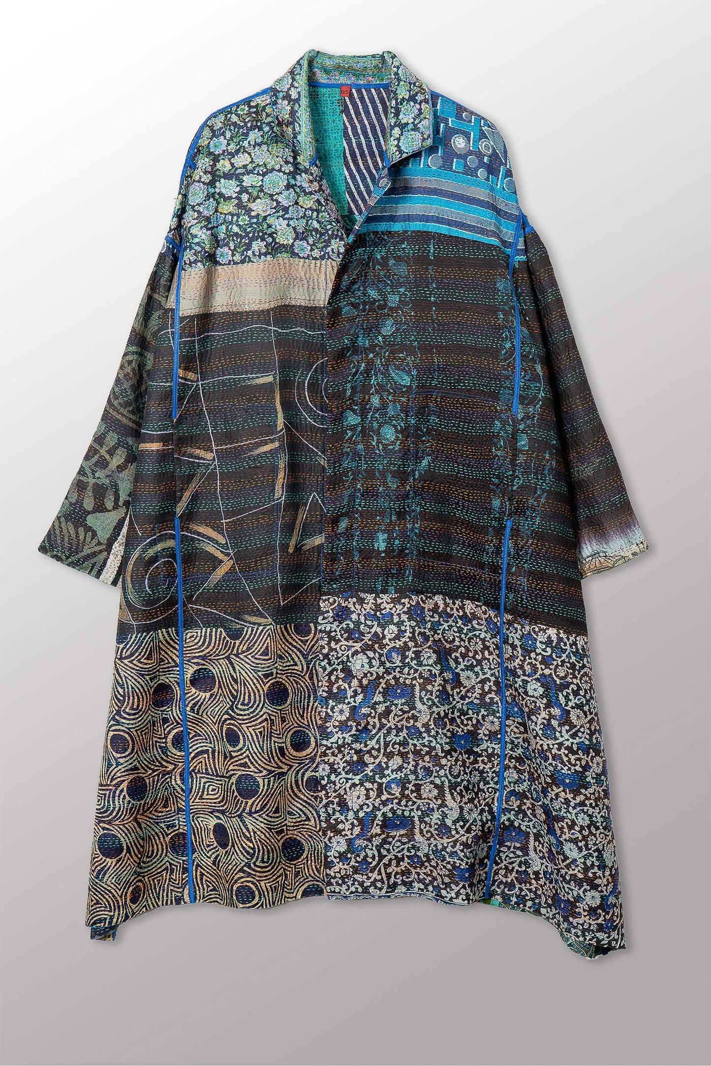 VINTAGE SILK KANTHA NEW OVERSIZED COAT - sv2342-0011a -