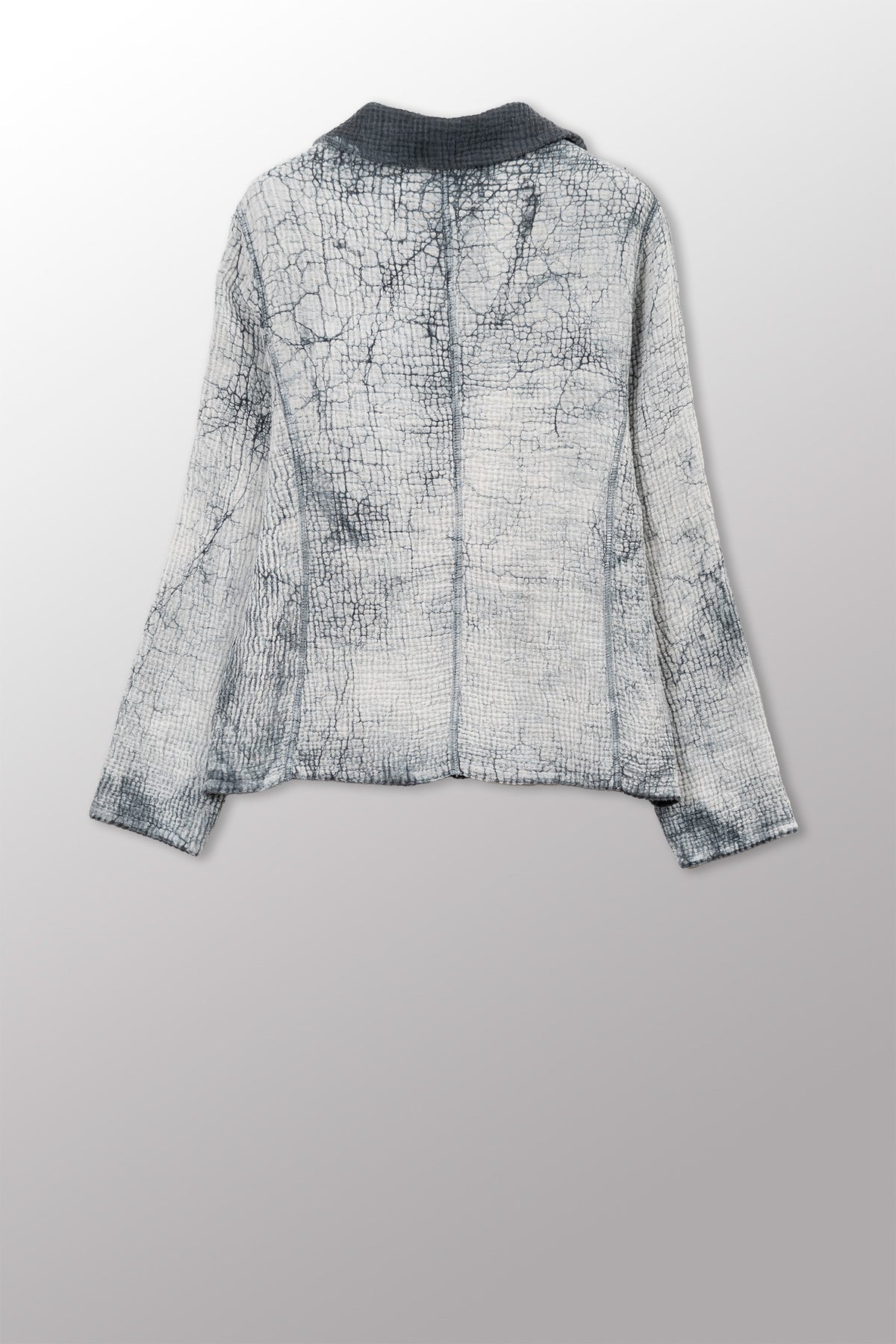 MUD DYE RIPPLE KANTHA SHAPED JACKET - yp4j109-gry -