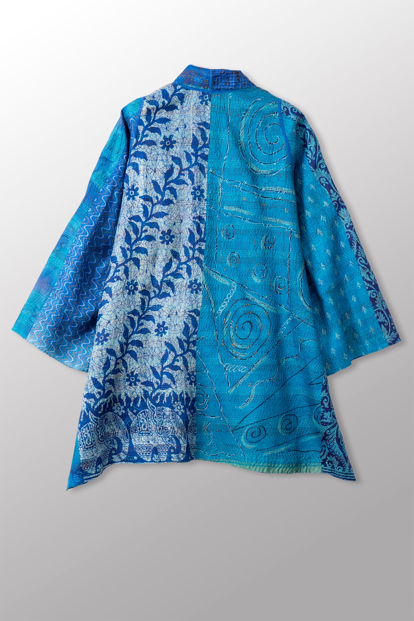 VINTAGE SILK KANTHA A-LINE JKT - sv2003-0392a -