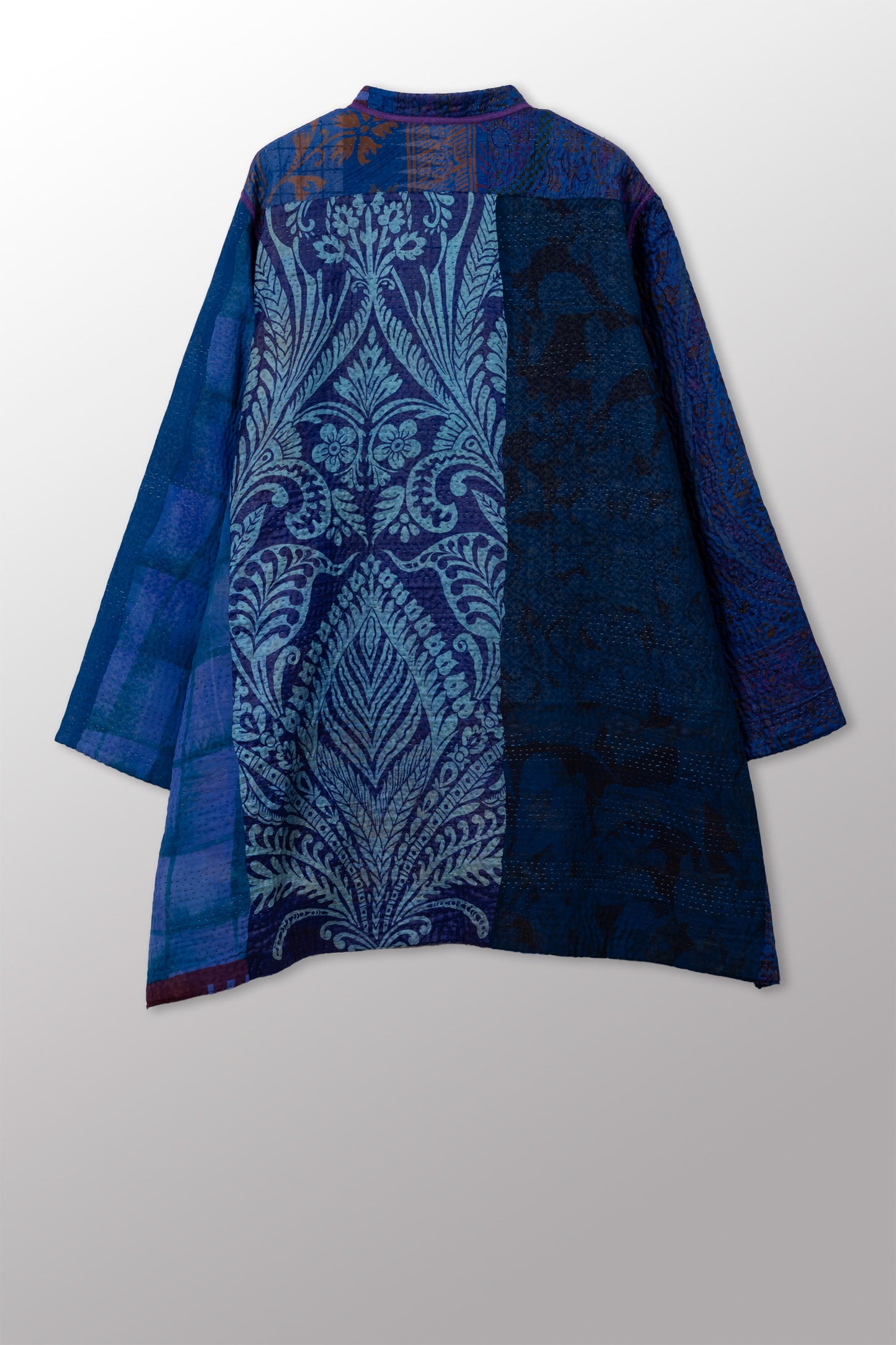 JACQUARD SILK KANTHA KAFTAN JACKET MEDIUM - js4089-cnvy002m -