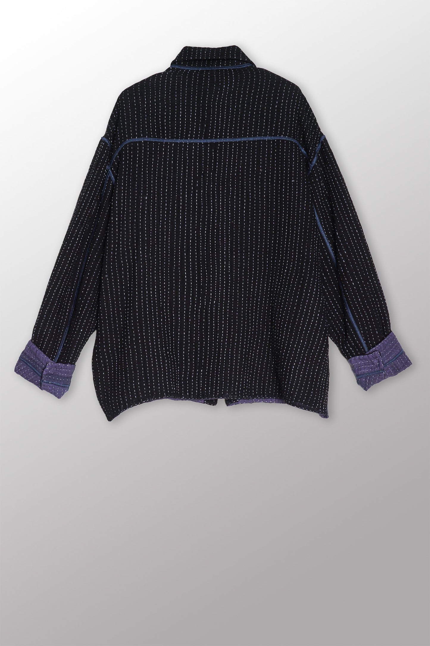 BBK SOLID KANTHA WORKERS JACKET - bl-bbs4085-blk -