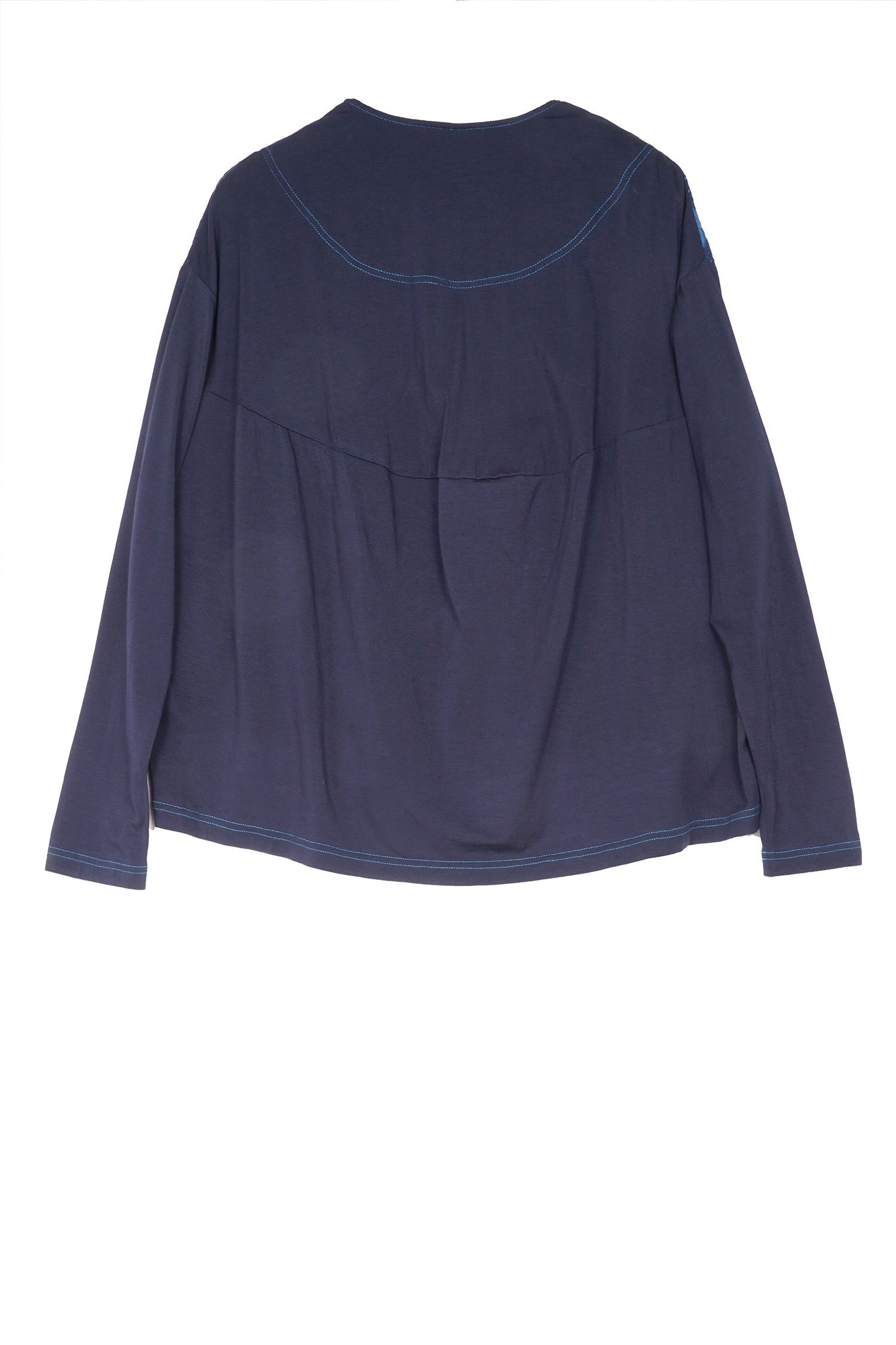 PATCH & CIRCLE PRINT KANTHA AND KNIT SHORT JKT - pc2029-blu -