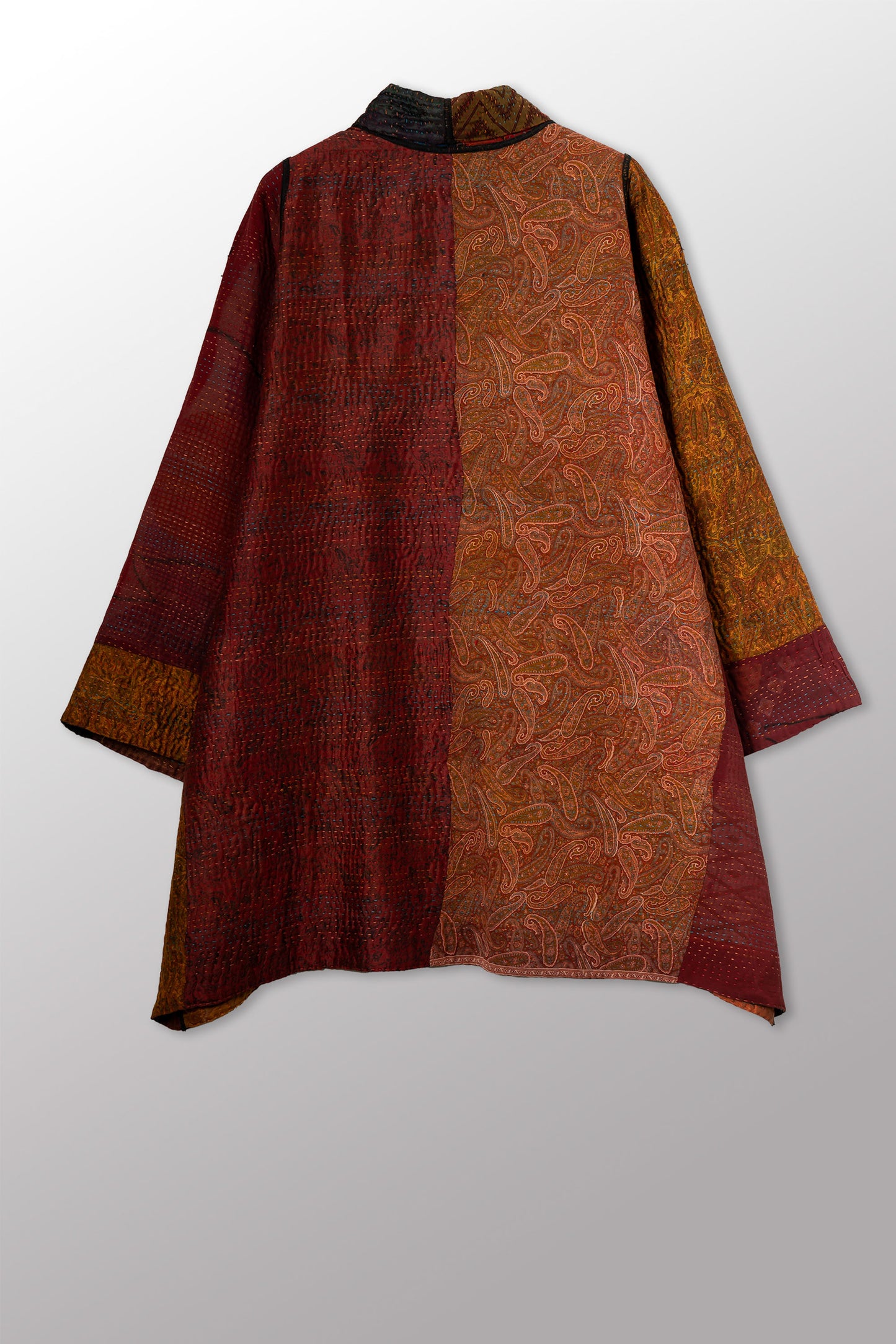 JACQUARD SILK KANTHA A-LINE JKT - js4003-cbrn003w -