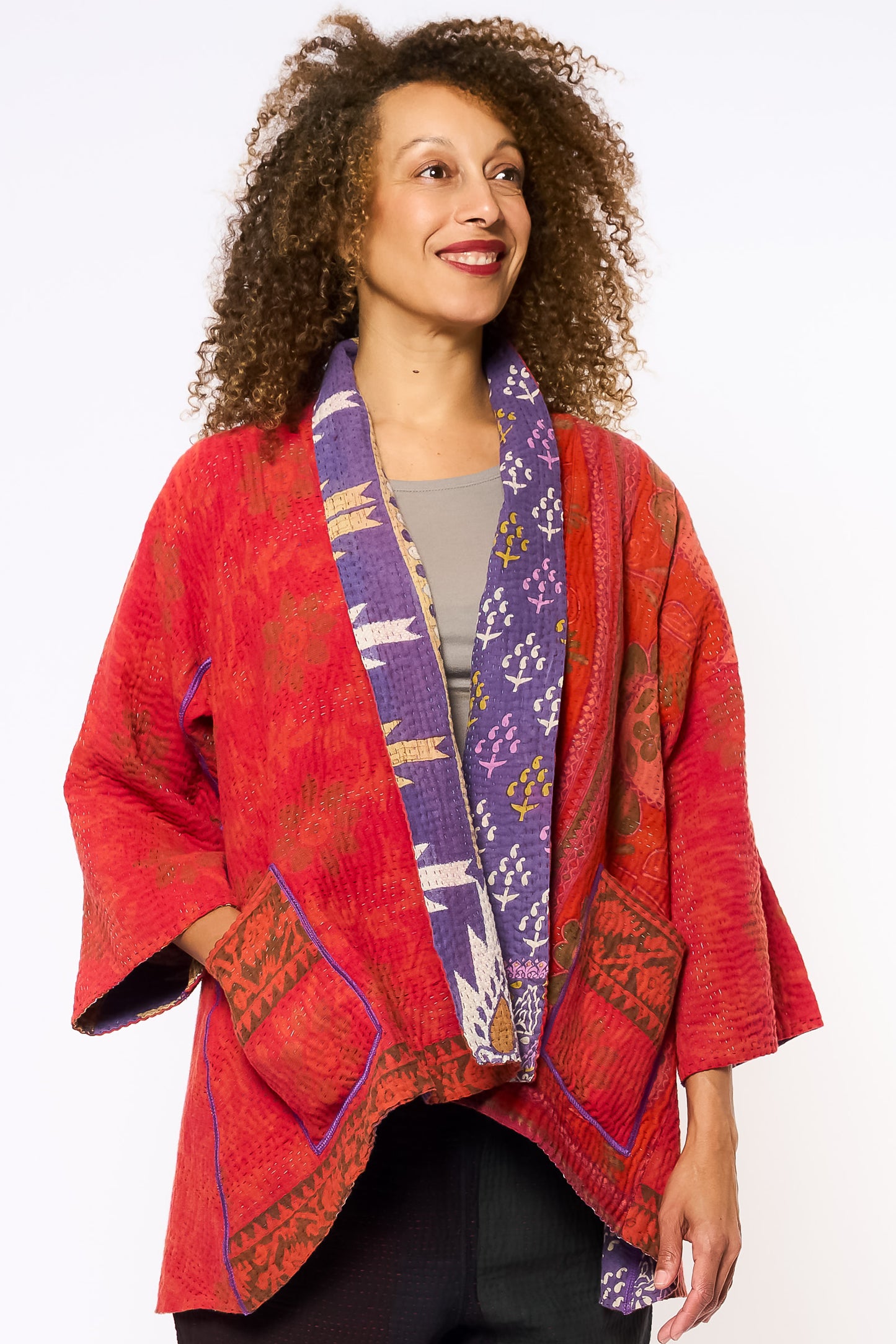 COTTON OVERDYE KANTHA KIMONO JKT - ov4004-corg001a -
