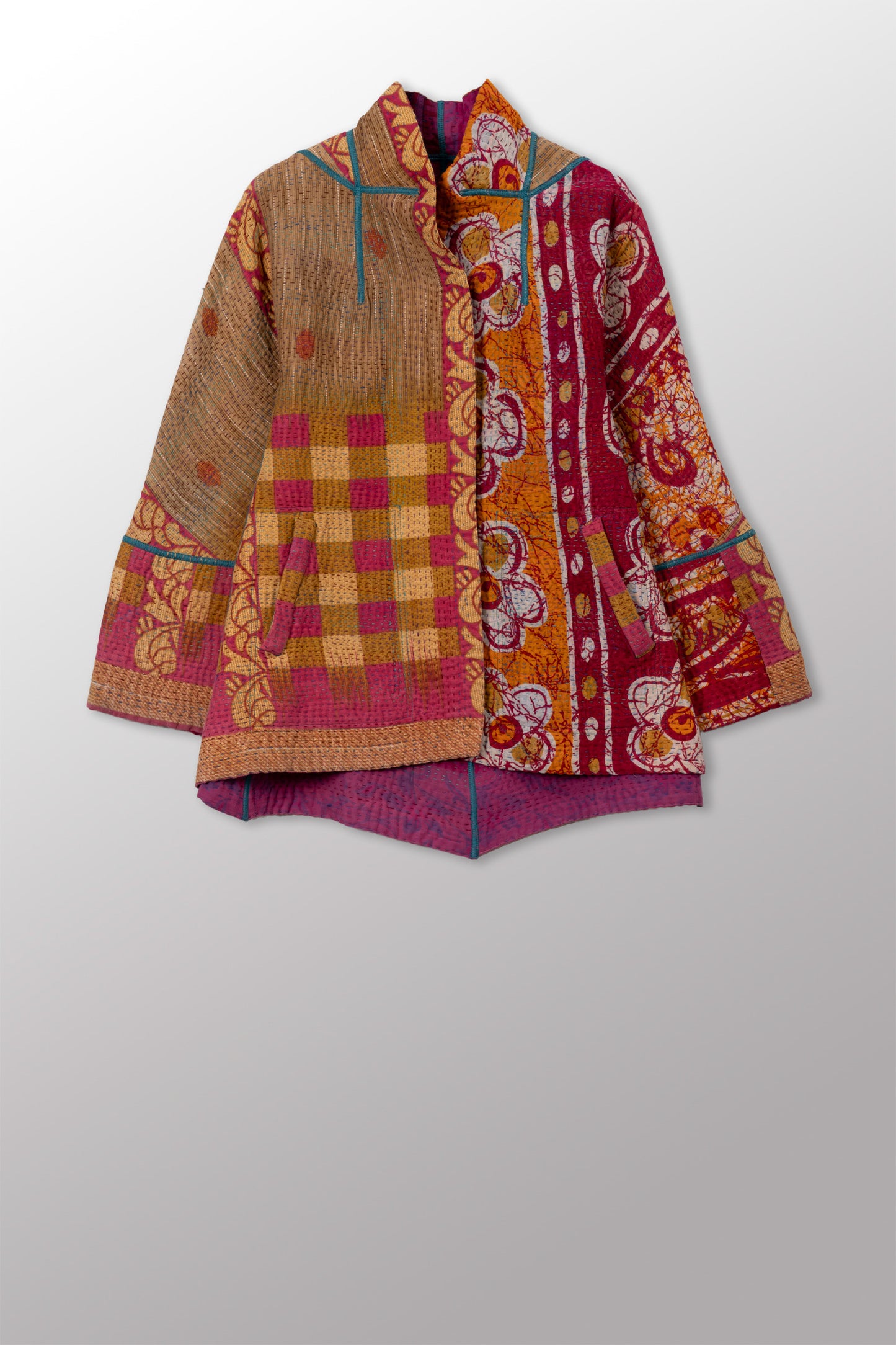 COTTON OVERDYE KANTHA FLARE SHORT JKT - ov4011-cfus003s -