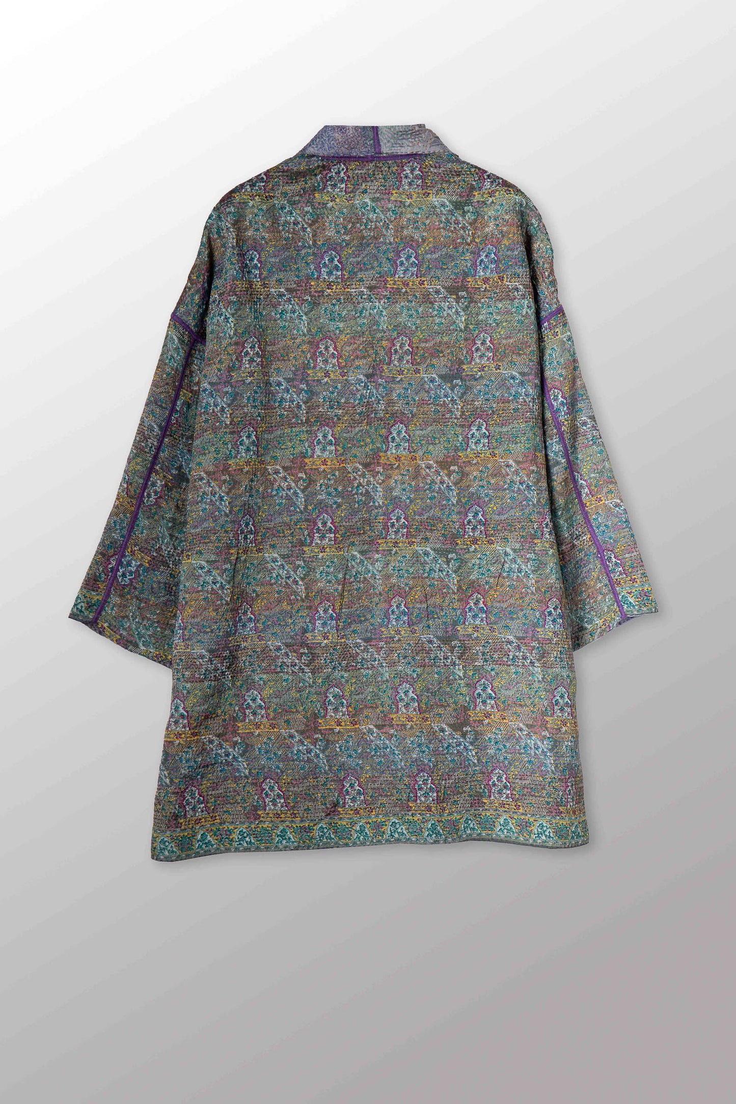 VINTAGE SILK KANTHA HAORI JACKET - sv2068-0004a -