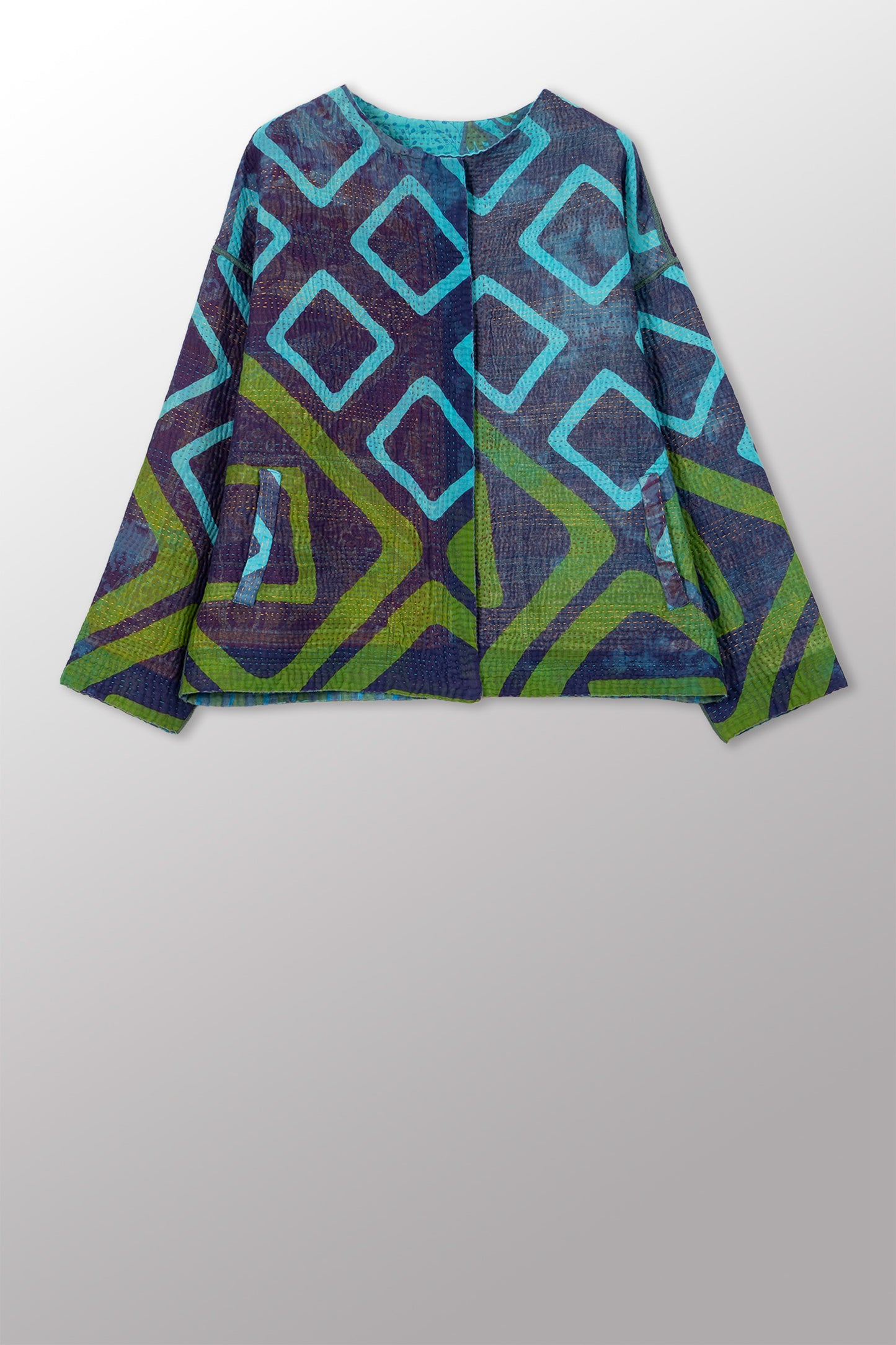 COTTON OVERDYE KANTHA CREW NECK SHORT JKT - ov4053-ctuq001a -
