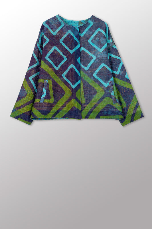 COTTON OVERDYE KANTHA CREW NECK SHORT JKT - ov4053-ctuq001a -