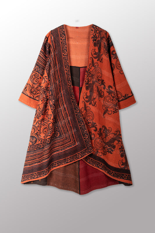 PAISLEY & PATCH KANTHA WRAP FLARE COAT - py4330-org -