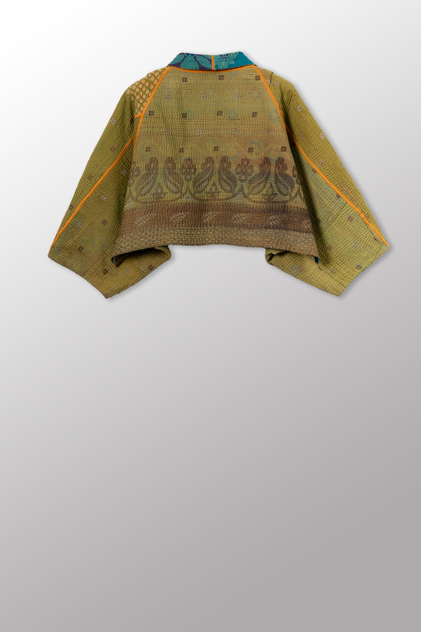 VINTAGE COTTON KANTHA  PUFF SLV. SHRUG - cv4062-0061a -