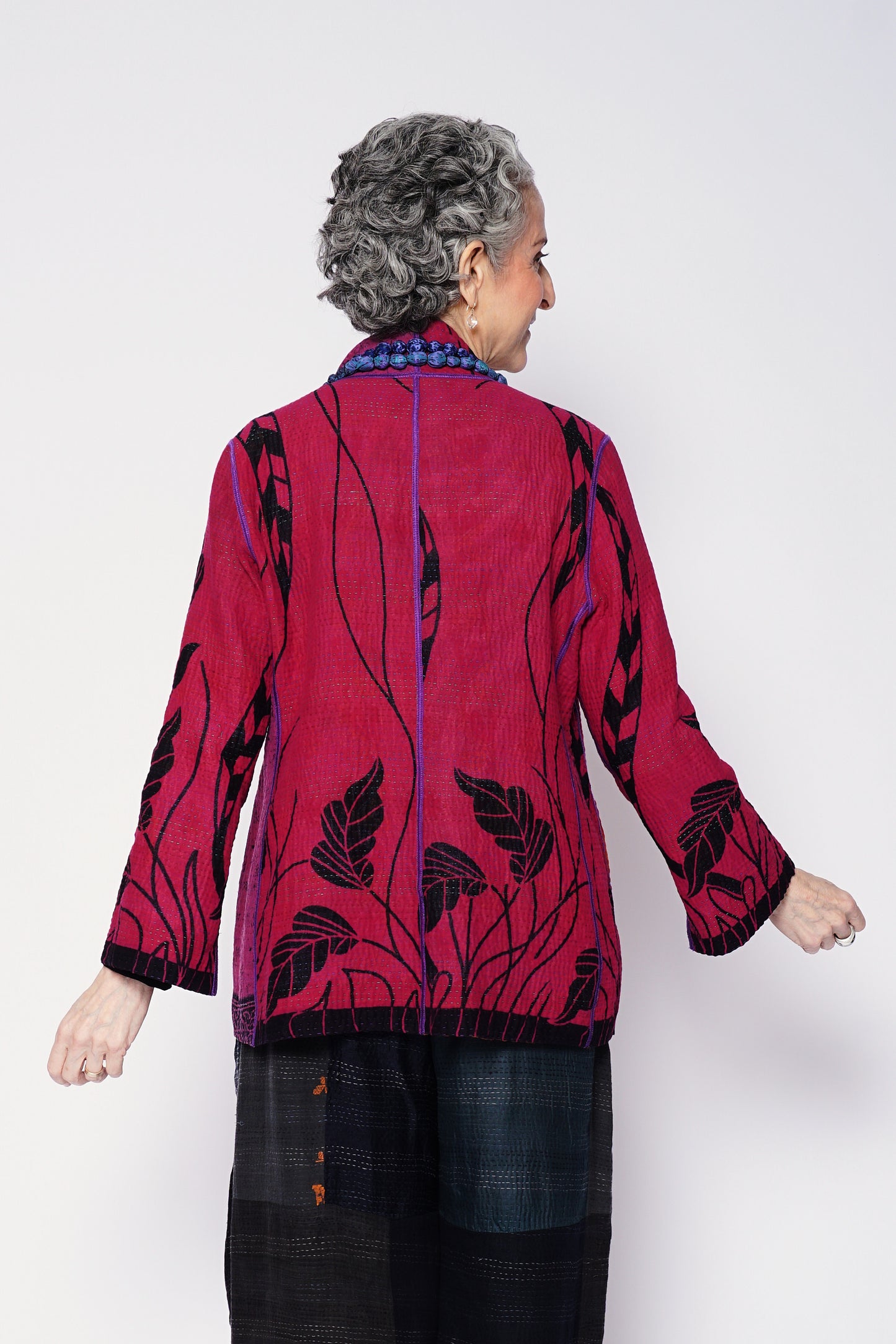 VINTAGE COTTON KANTHA SHORT JKT - cv4007-0340l -