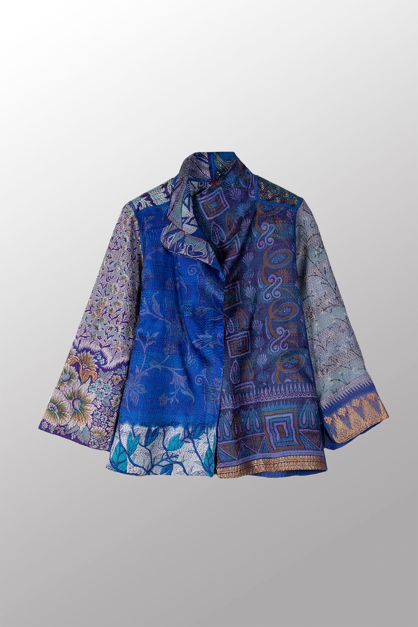 VINTAGE SILK KANTHA SHORT JKT - sv2007-0047s -
