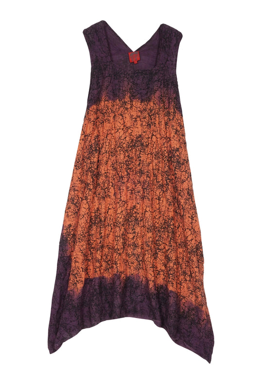 OMBRE MUD DYE SHIBORI KANTHA TENT DRESS - md1413-org -