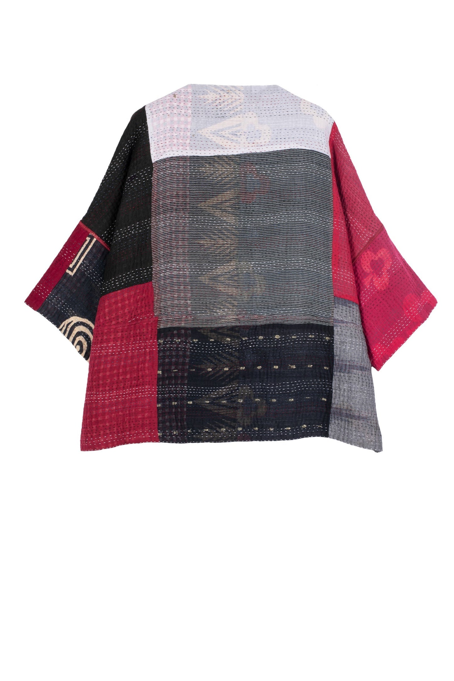 PAISLEY & PATCH KANTHA STRAIGHT NECK JKT - py4058-wht -