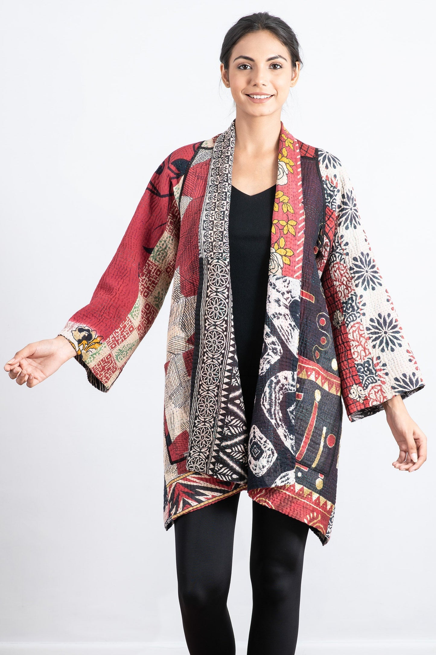PUZZLE KANTHA A-LINE JKT - pz4003-red -
