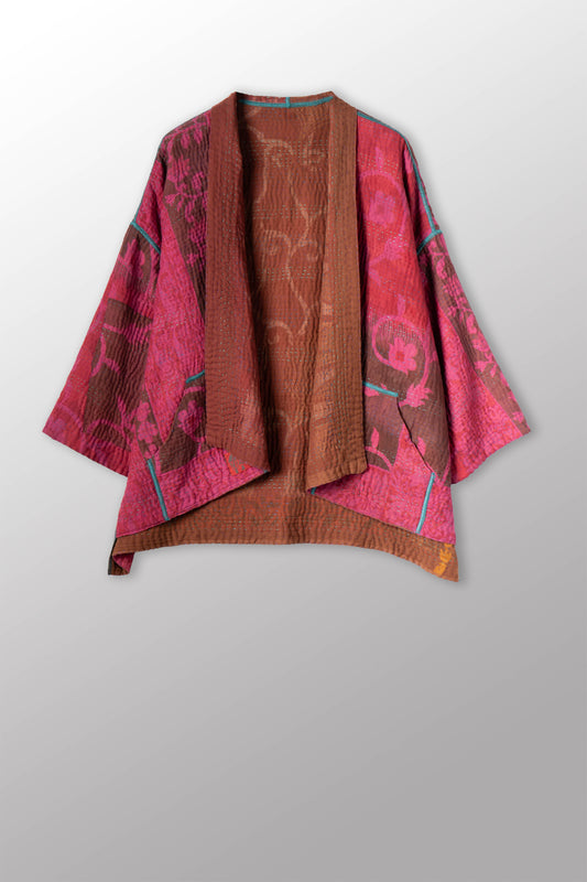 COTTON OVERDYE KANTHA MINI KIMONO JKT - ov4055-cpik001a -