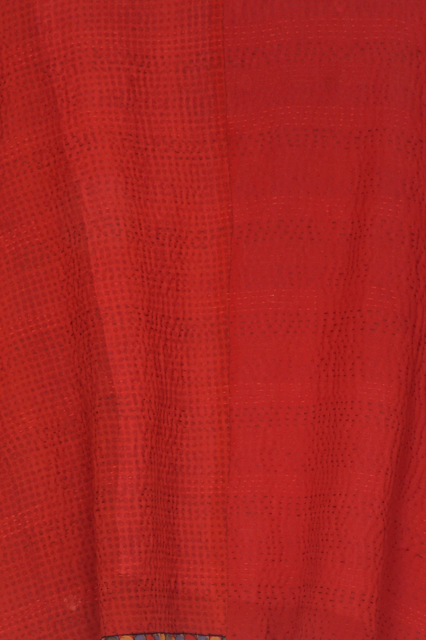 JACQUARD SILK KANTHA MINI PONCHO - js4060-red -