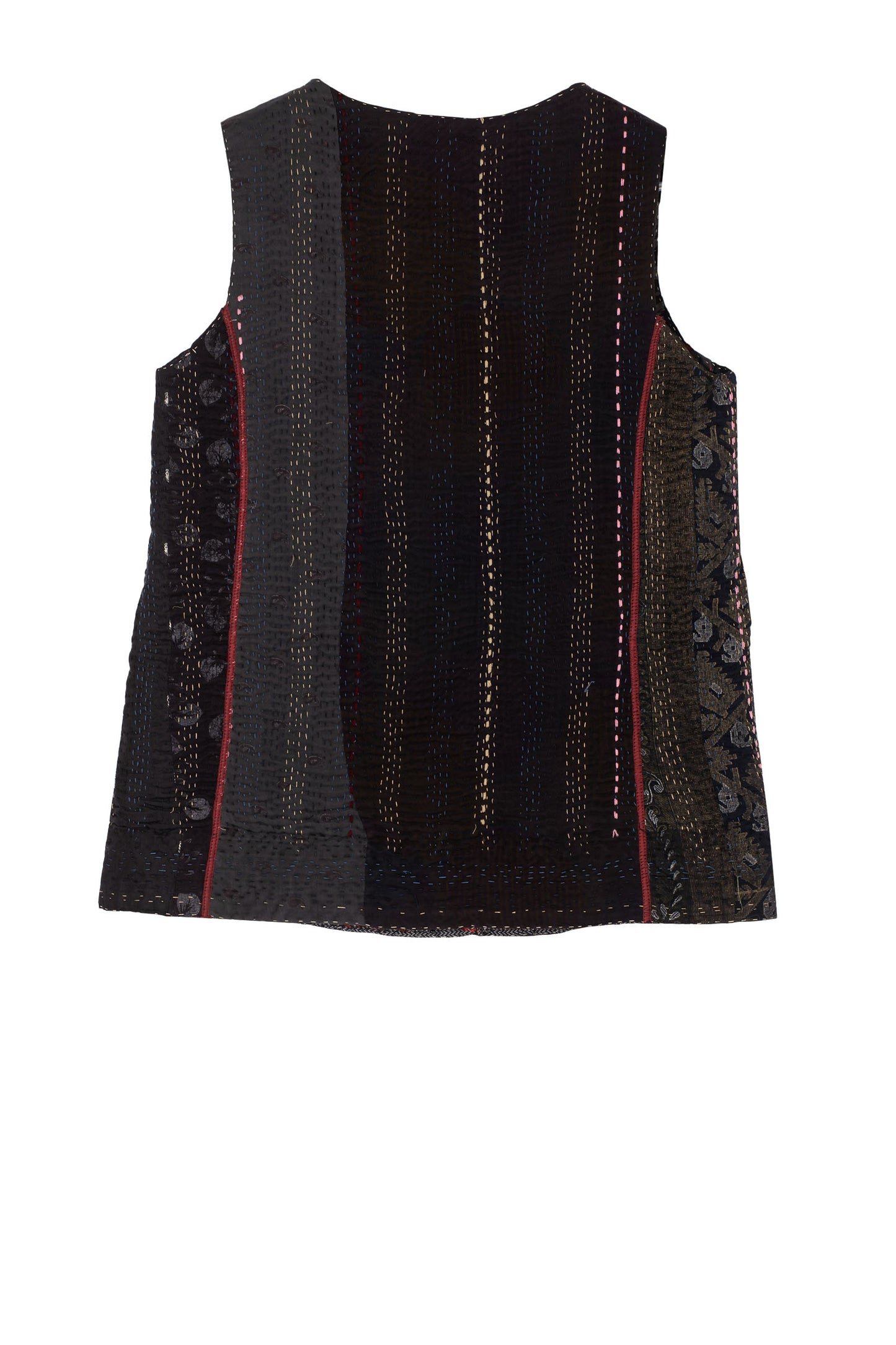 STRIPE RALLIS KANTHA NEW CREW NECK MEDIUM VEST - pr4243-blk -