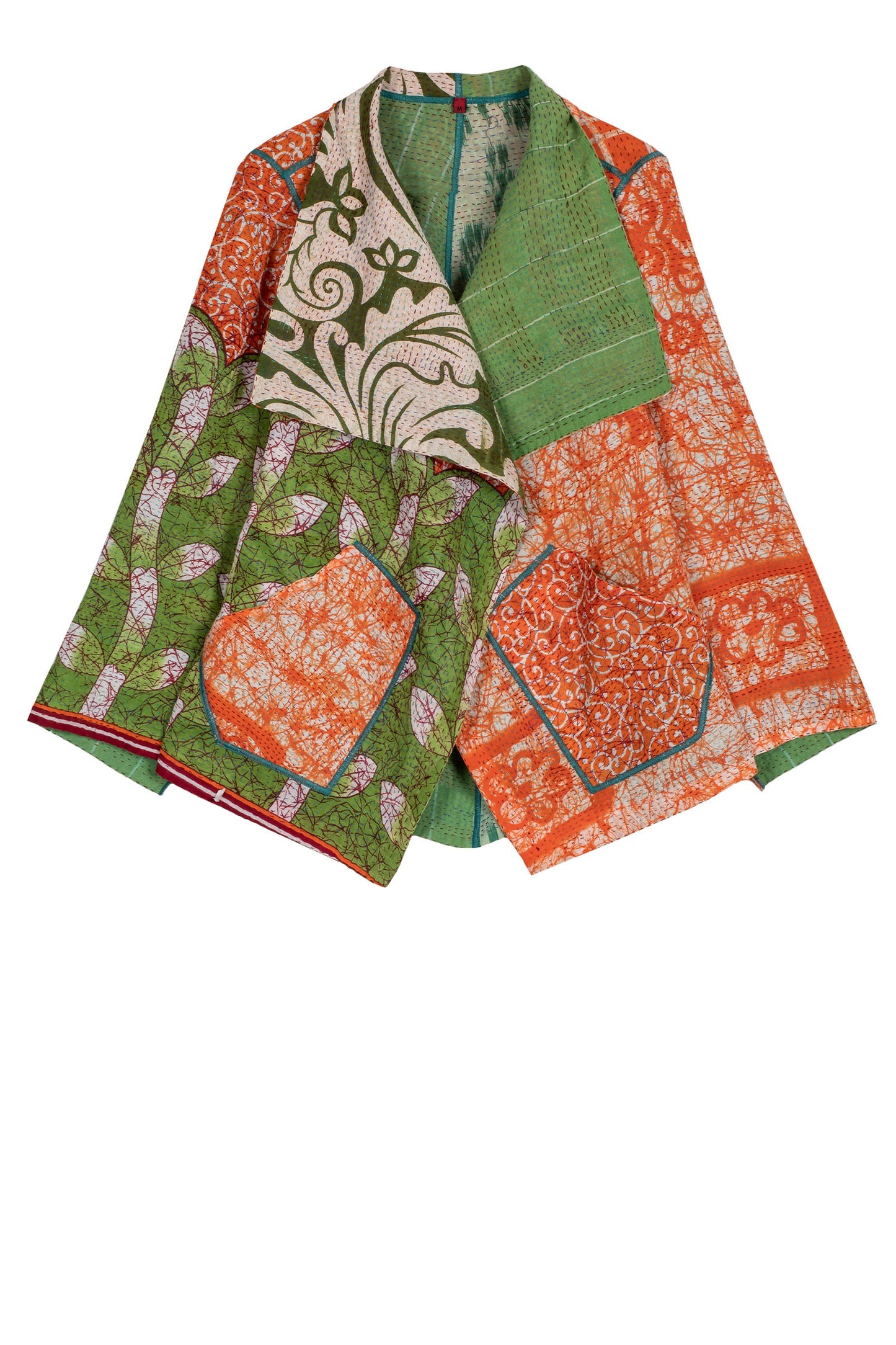 VINTAGE COTTON KANTHA WING COLLAR JKT - cv2013-0044m -