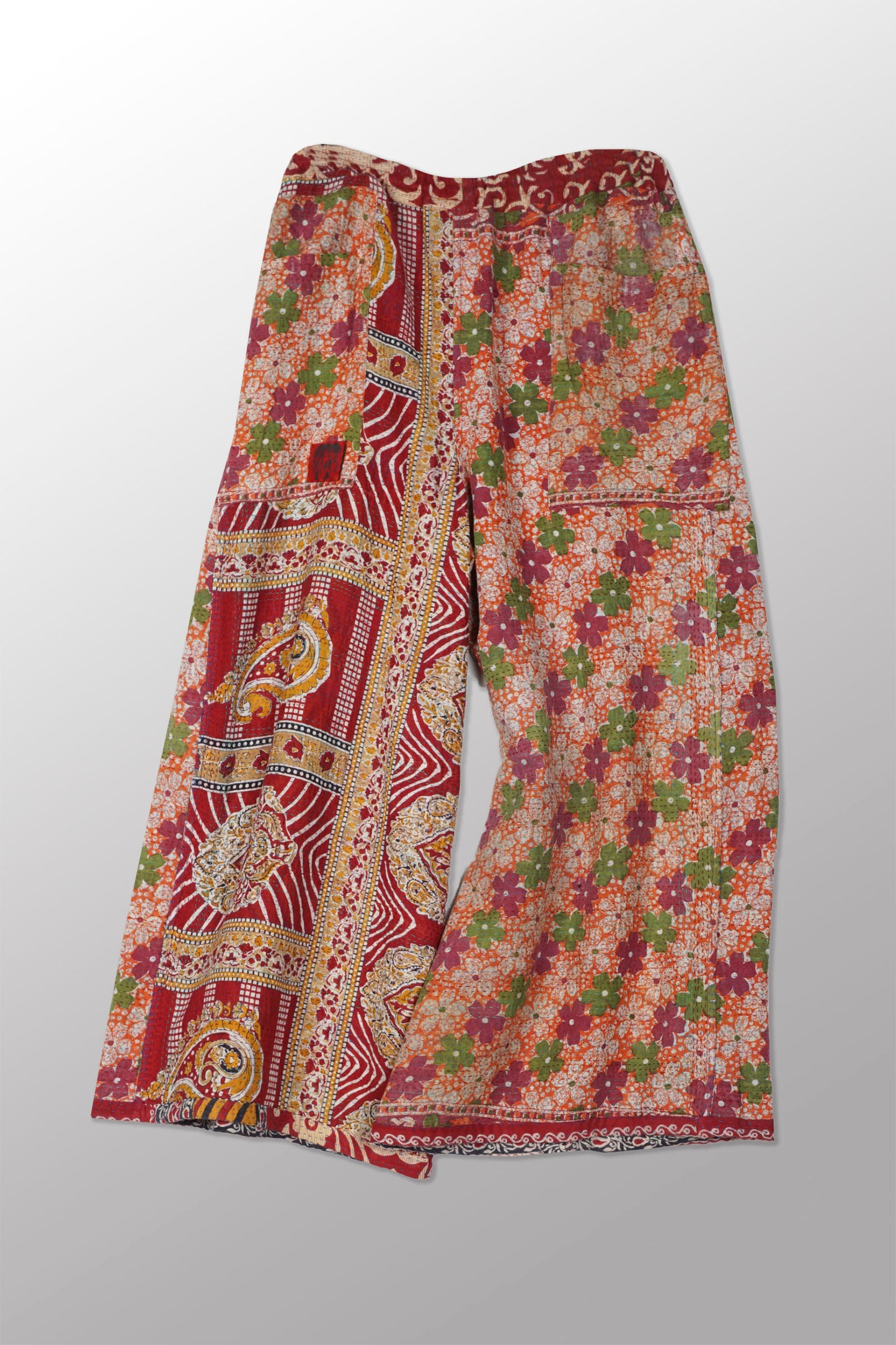 VINTAGE COTTON KANTHA DRAW STRING PANTS - cv2647-0001s -