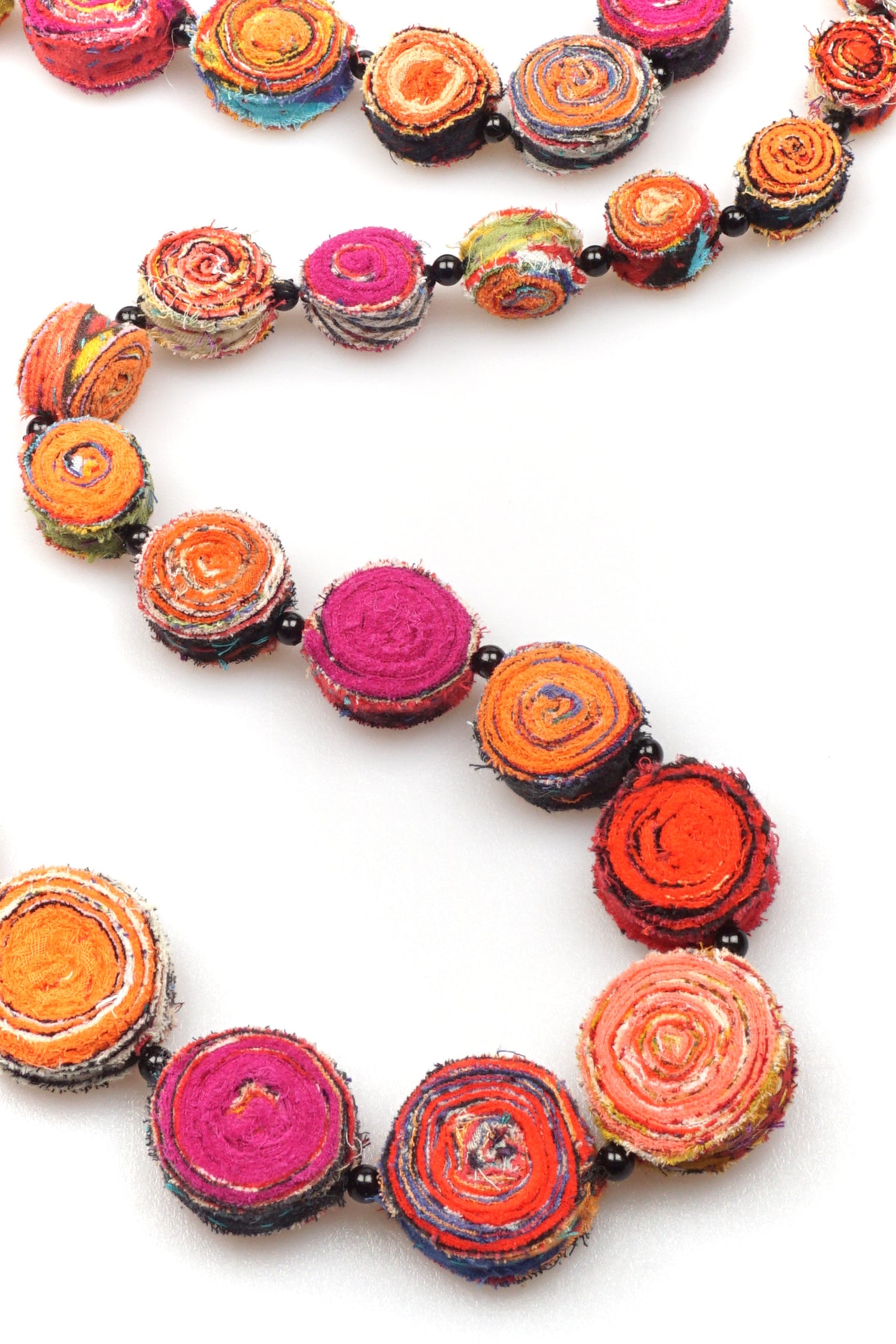 VINTAGE COTTON KANTHA SIMPLE EDDY LONG NECKLACE - cv2714-org -