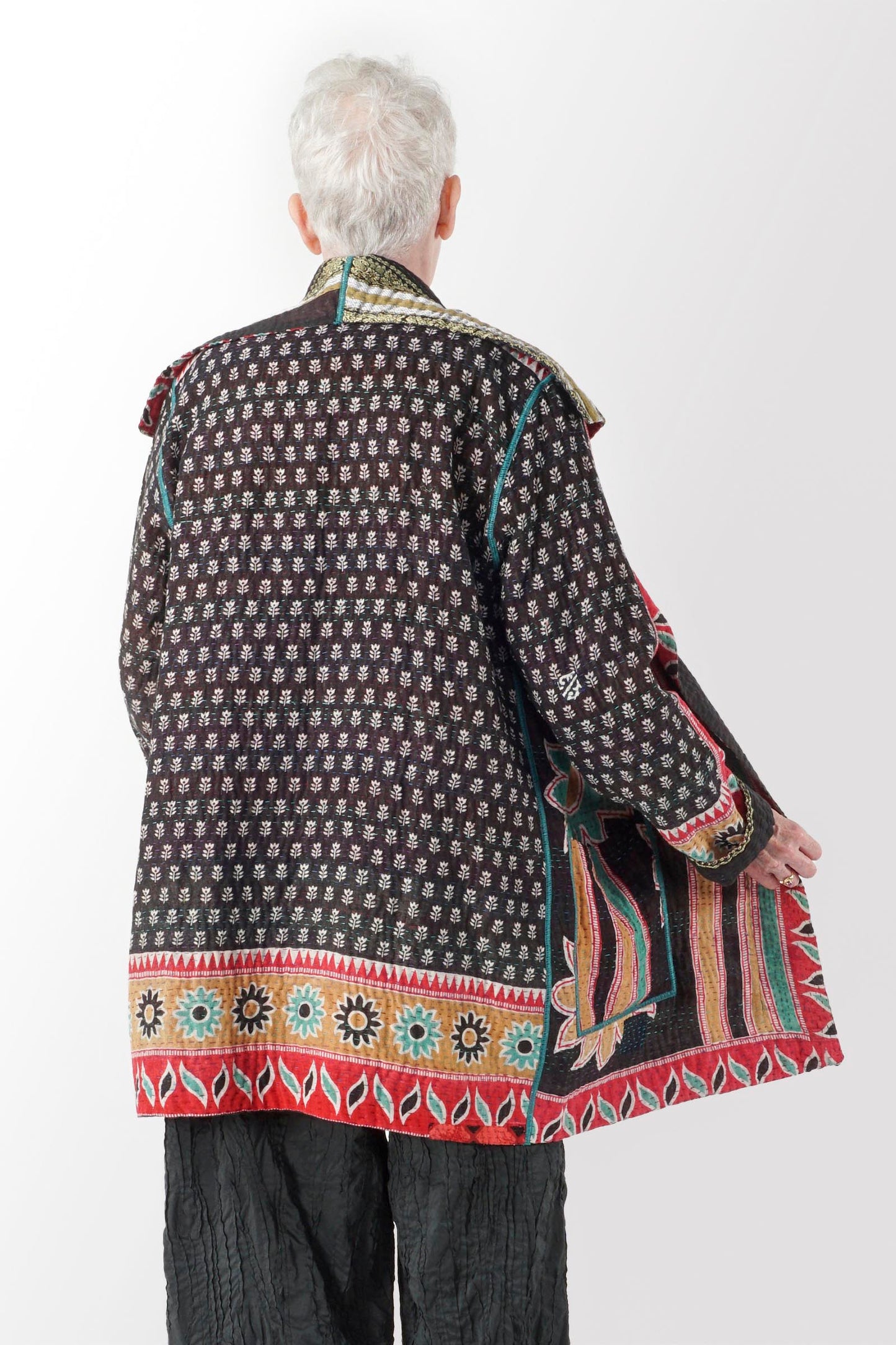 VINTAGE COTTON KANTHA POCKET JKT - cv4002-0201a -