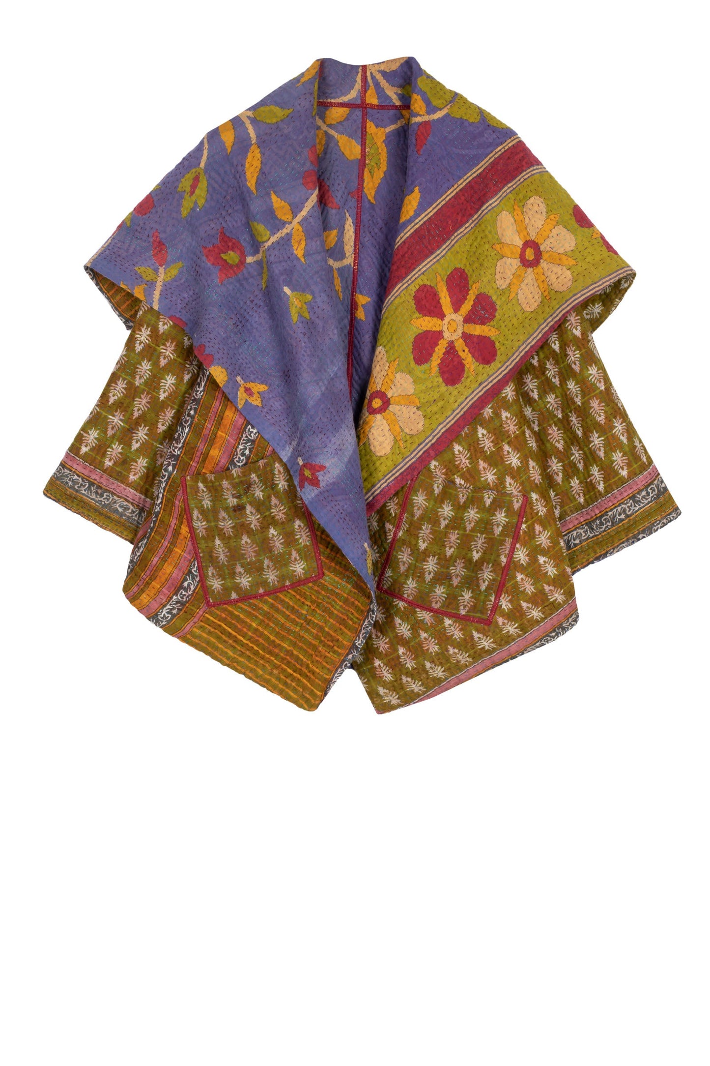 VINTAGE COTTON KANTHA CIRCULAR JKT - cv4008-0064a -