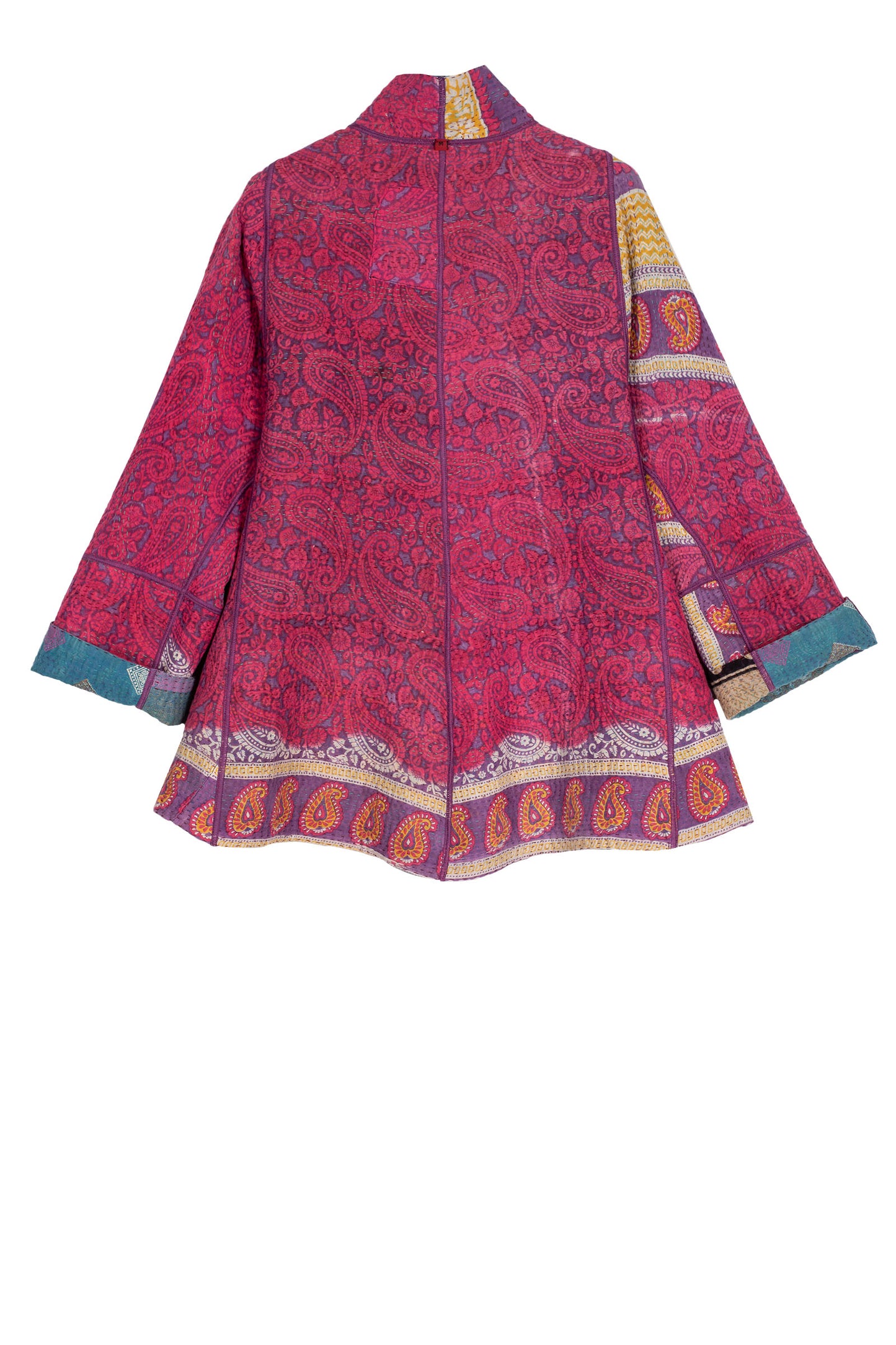 VINTAGE COTTON KANTHA FLARE SHORT JACKET - cv4011-0125m -