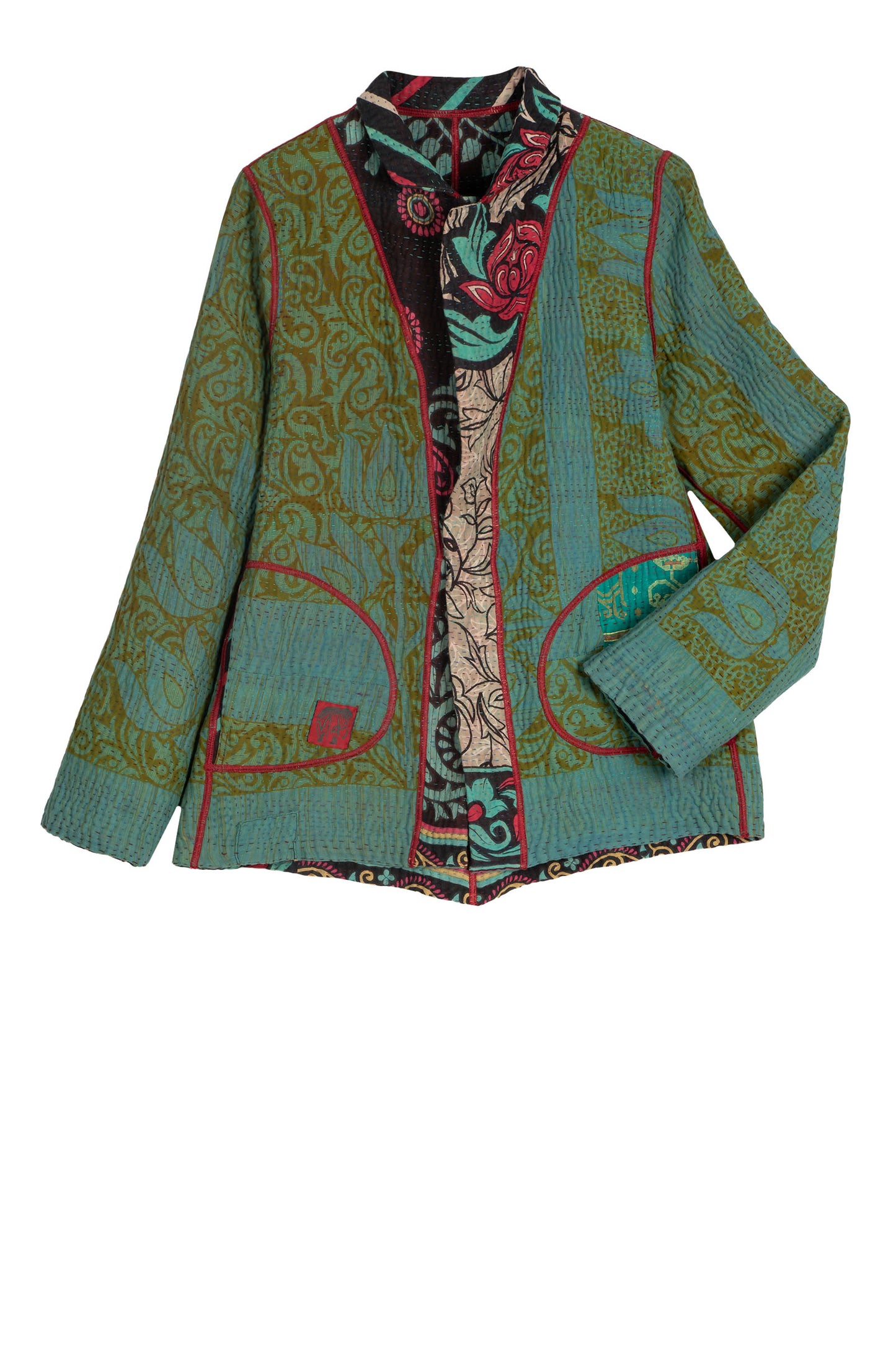 VINTAGE COTTON KANTHA SIMPLE JKT - cv4022-0087m -