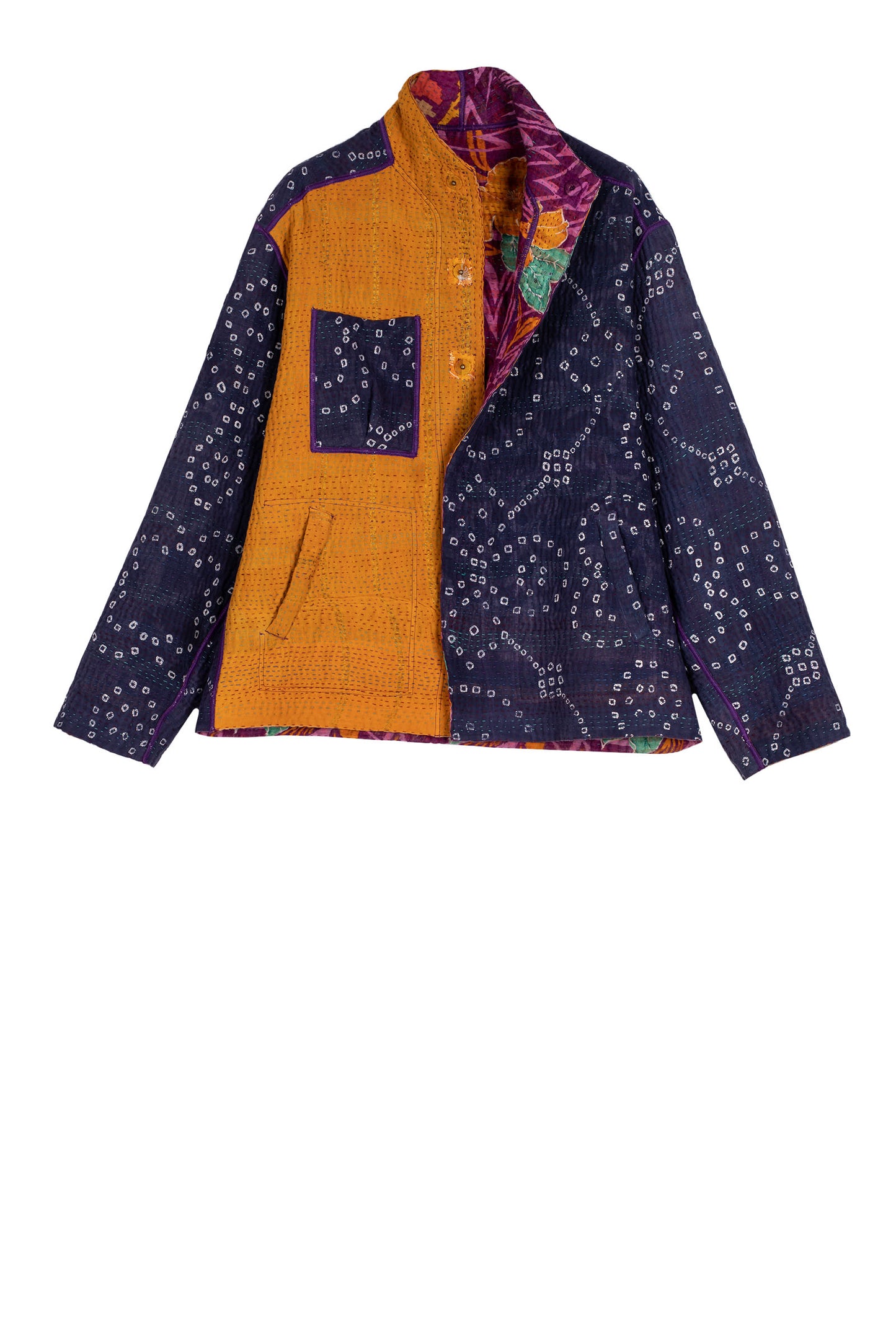 VINTAGE COTTON KANTHA MEN'S BLOUSON - cv4040-0023m -